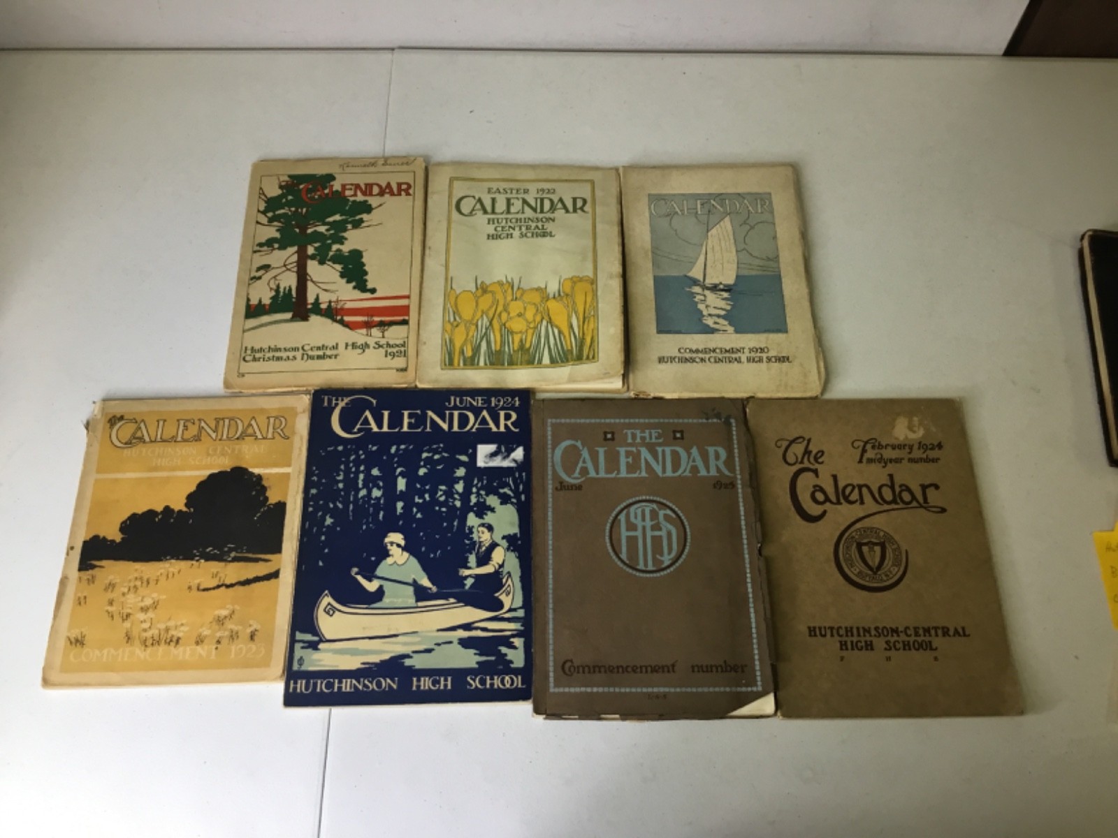 Hutchinson Central High School Yearbooks & Publications. Lot of 7 , 1920-25 PB