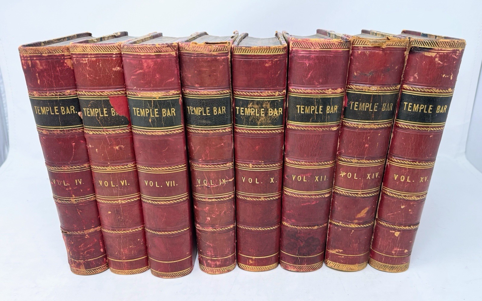 Rare Antique Temple Bar Magazine Partial Set Leather Bound Victorian Issues Lot