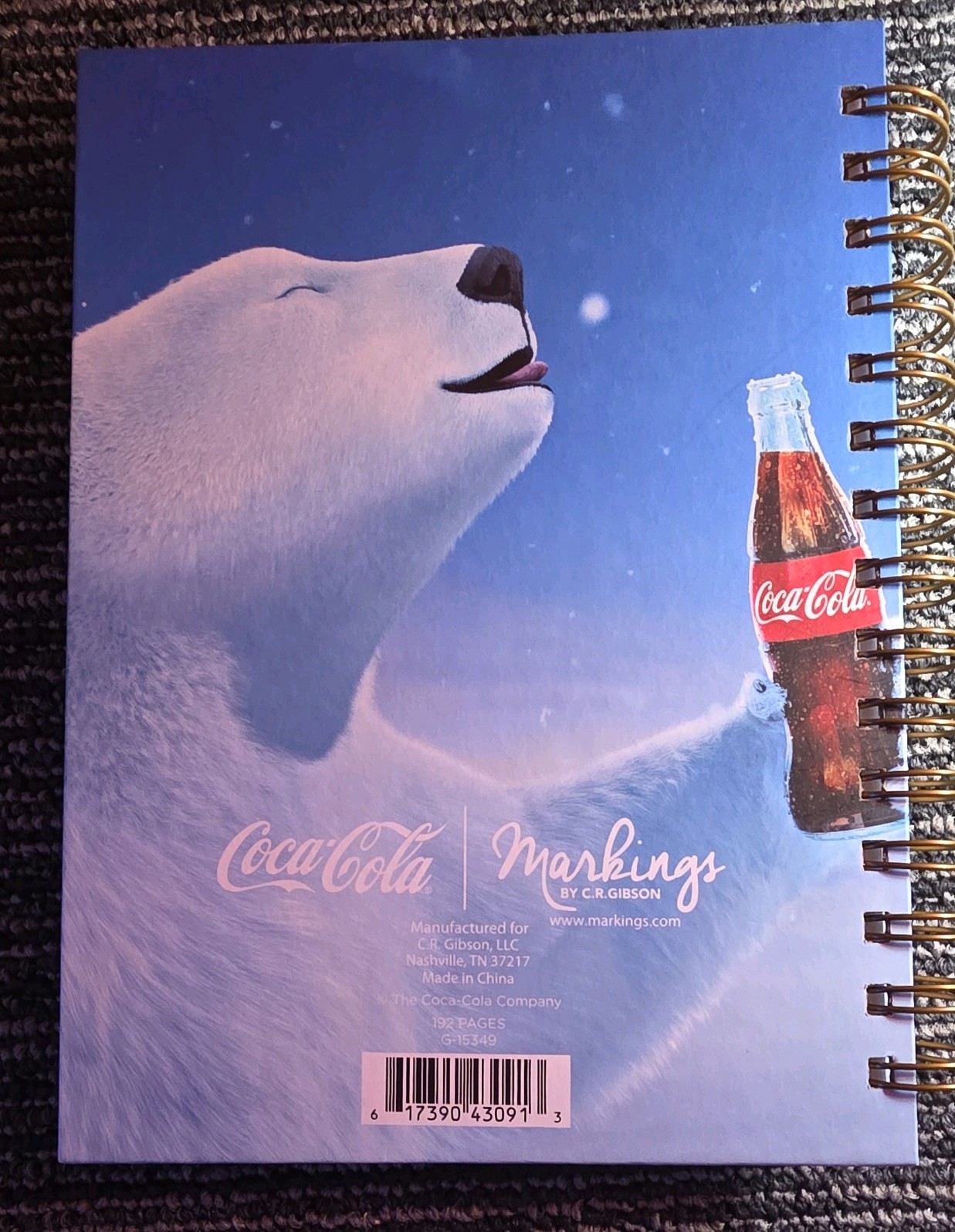 Coca Cola Journal Notebook Blank Lined Spiral Bear by Markings CR Gibson