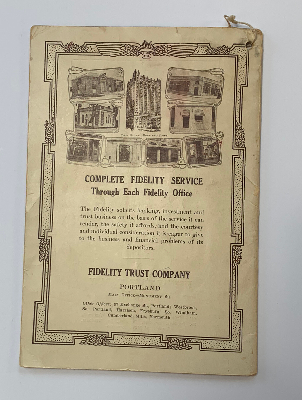Antique 1929 Every Day Almanac and Home Helps Fidelity Trust Co. Portland, Maine