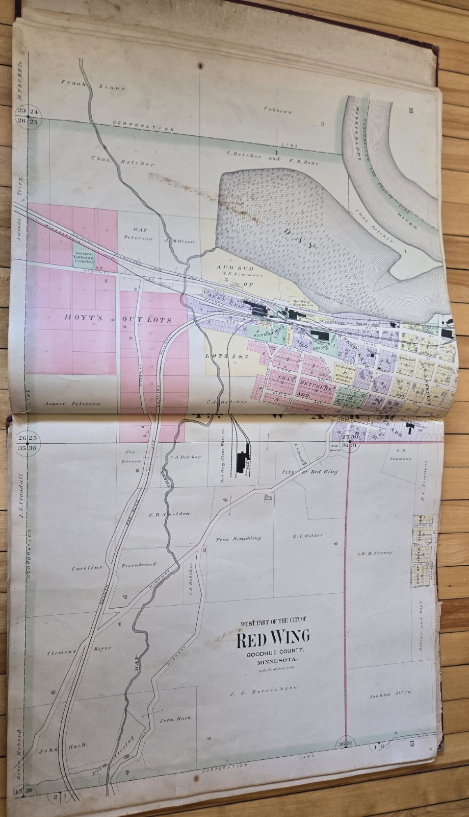 1894 Goodhue County Minnesota Plat Book Atlas HUGE Maps Red Wing Cannon Falls MN