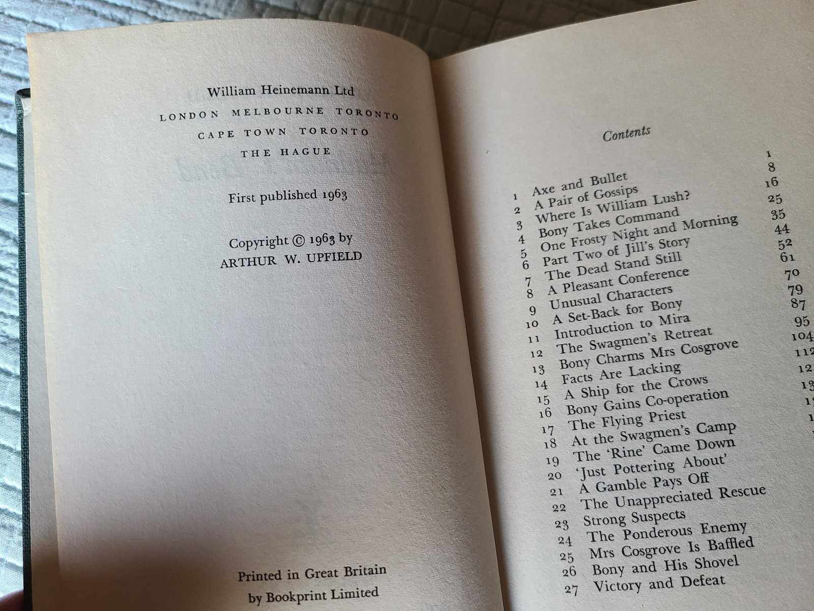 MADMAN’S BEND, Arthur Upfield, 1963 1st, Inspector Bonaparte mystery, Australia
