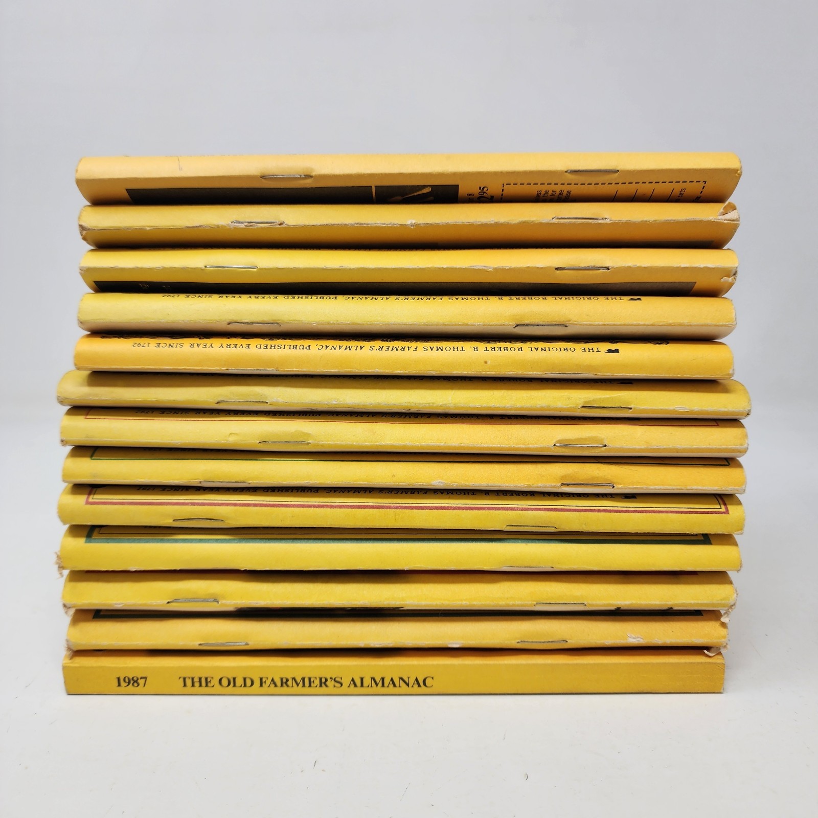 The Old Farmer’s Almanac Lot of 13 by Robert B. Thomas 1975-1987, 183rd-195th