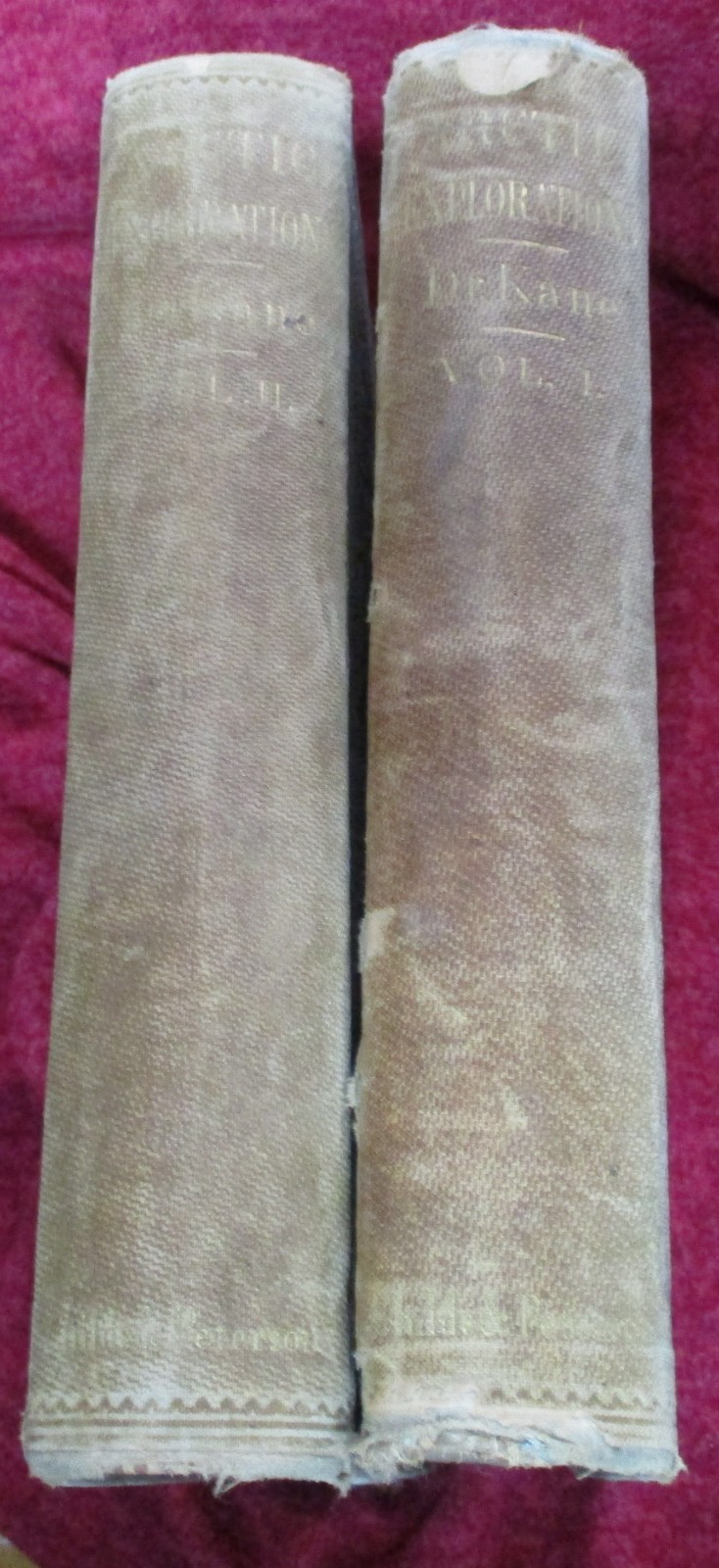 1857 Elisha Kane Arctic Explorations 2 Vol Set Sir John Franklin Antique Book