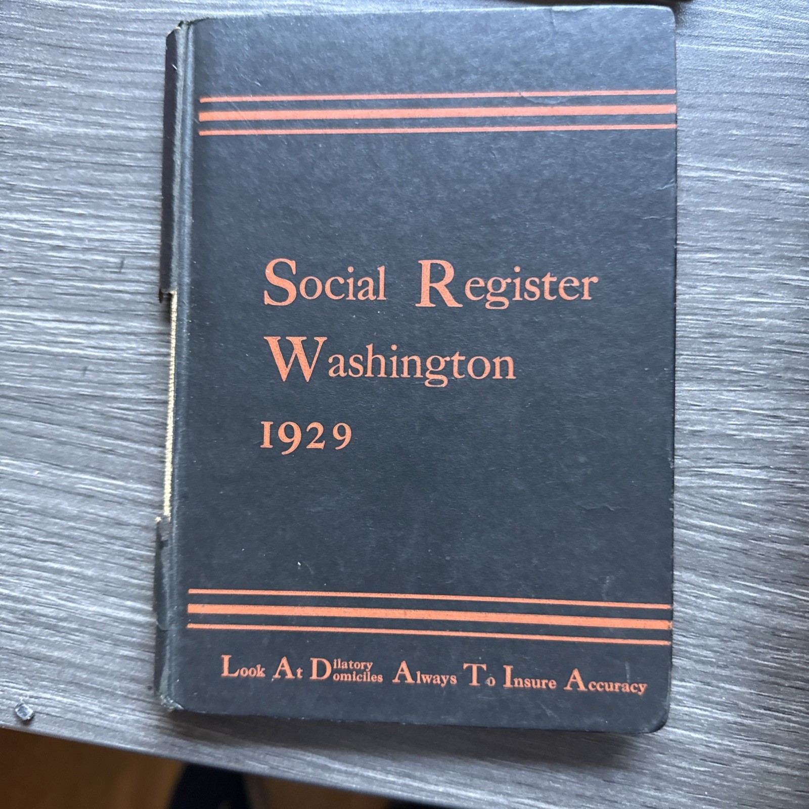 Social Register Washington 1929 Original Edition Elite Society Directory Book
