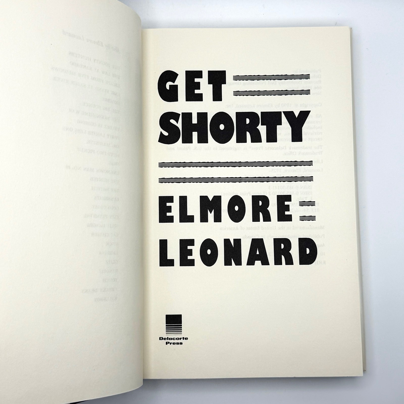 SIGNED Elmore Leonard Get Shorty – 1st Edition/Print 1990 Hollywood Crime