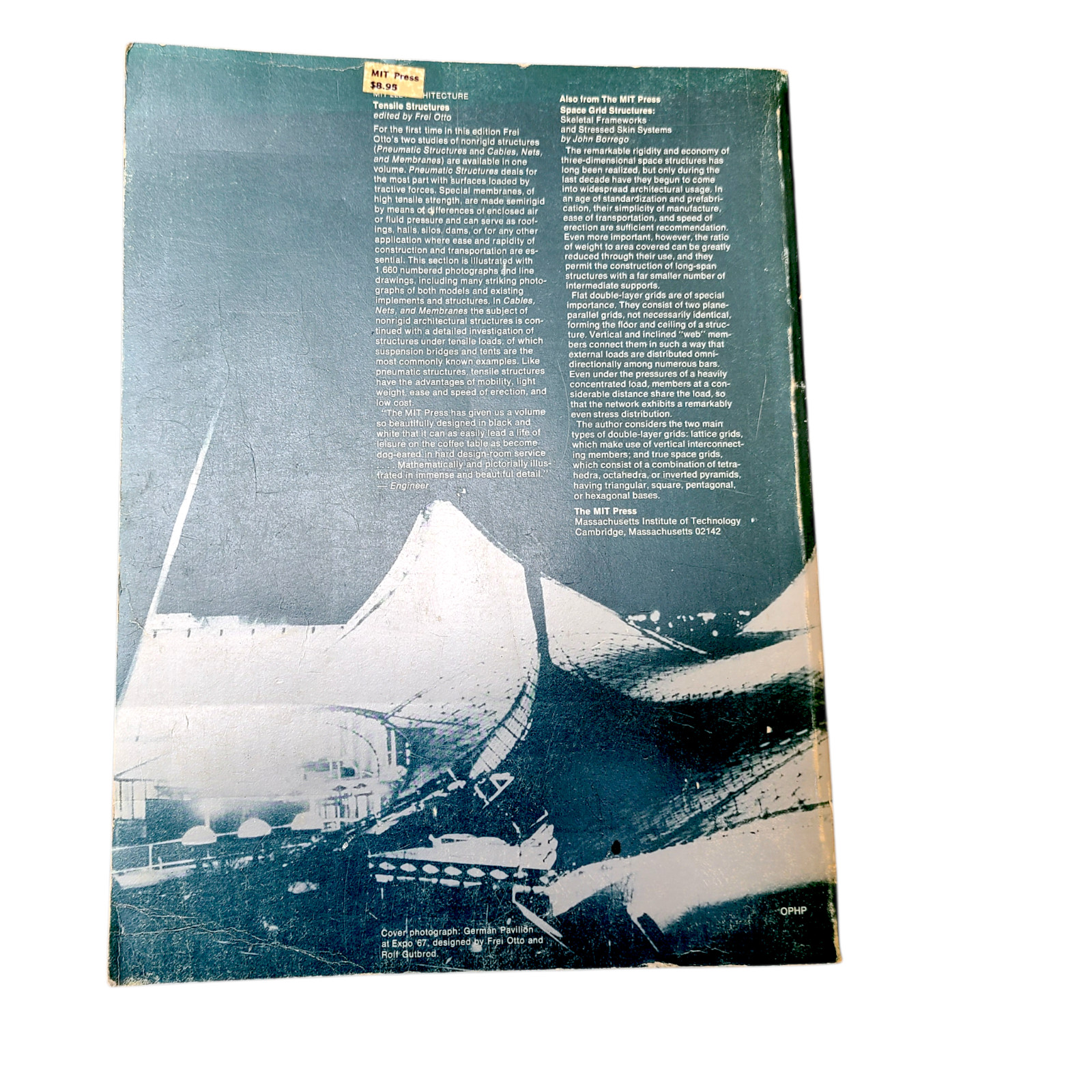 TENSILE STRUCTURES Frei Otto MIT Press 1973 Softcover !st Ed Architecture
