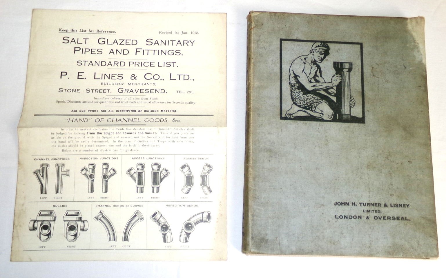 1932 Catalogue Sanitary Stoneware Pipes Turner & Lisney Vintage Book +Price List
