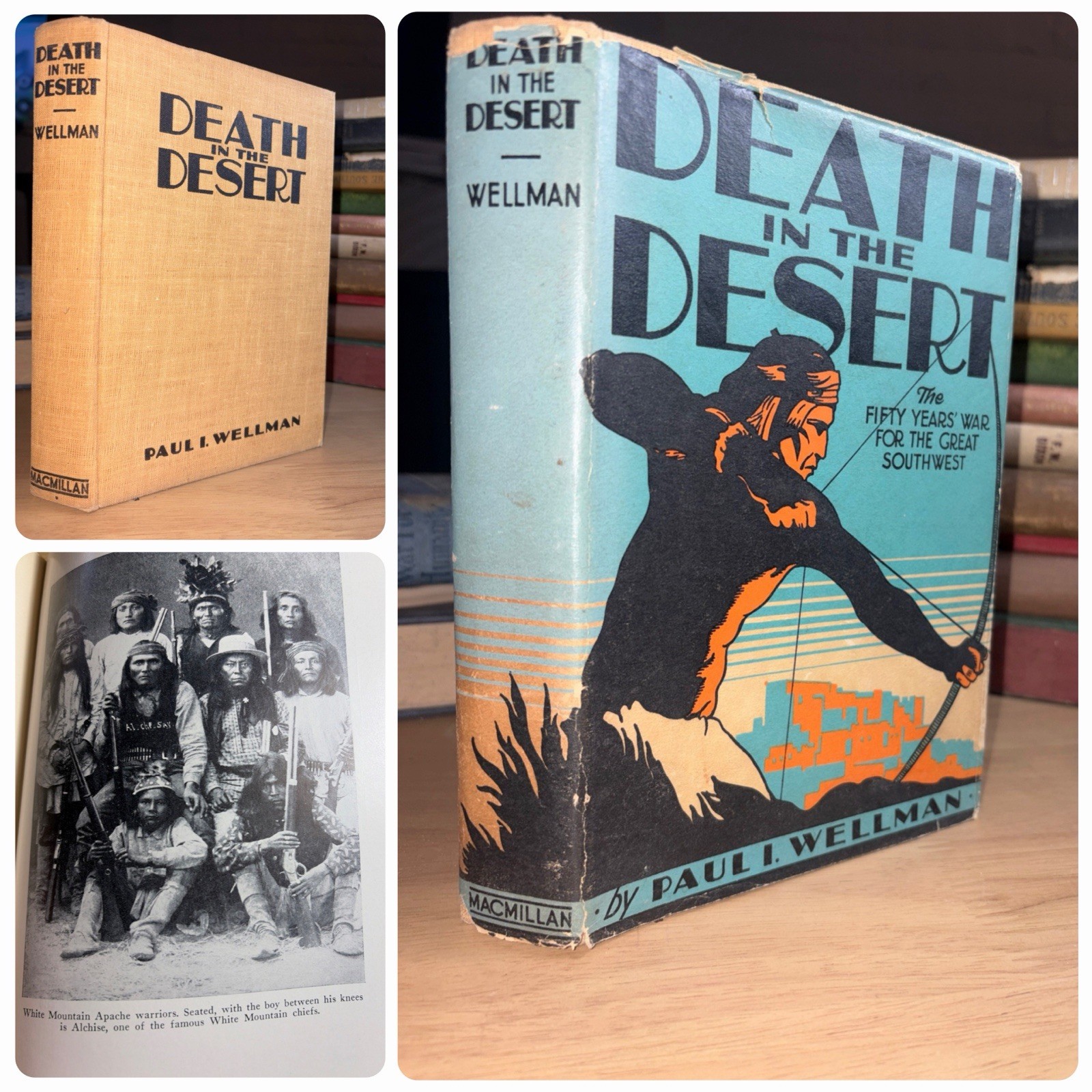 Death in the Desert Paul I Wellman 1935 1st Edition HCDJ Apache Geronimo