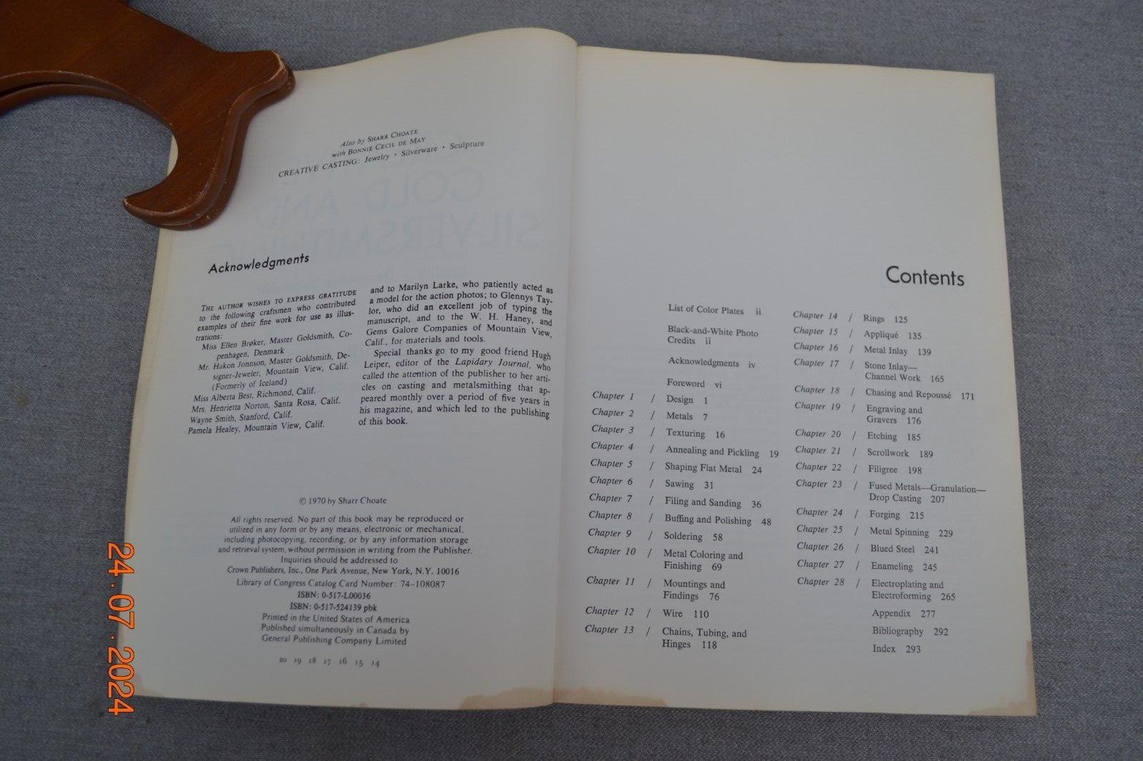 Creative Gold – and Silversmithing by Sharr Choate PB 1970