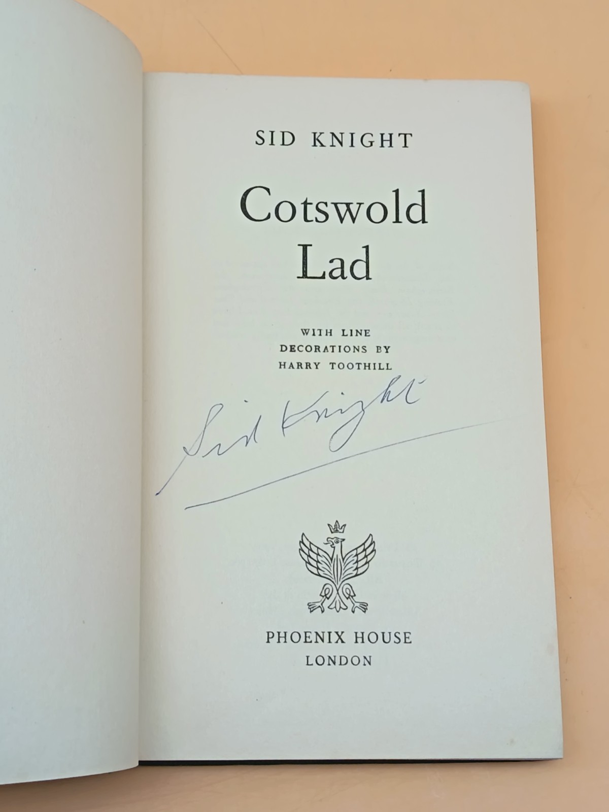 Cotswold Lad Sid Knight Hardback 1st 1960 Phoenix House Signed