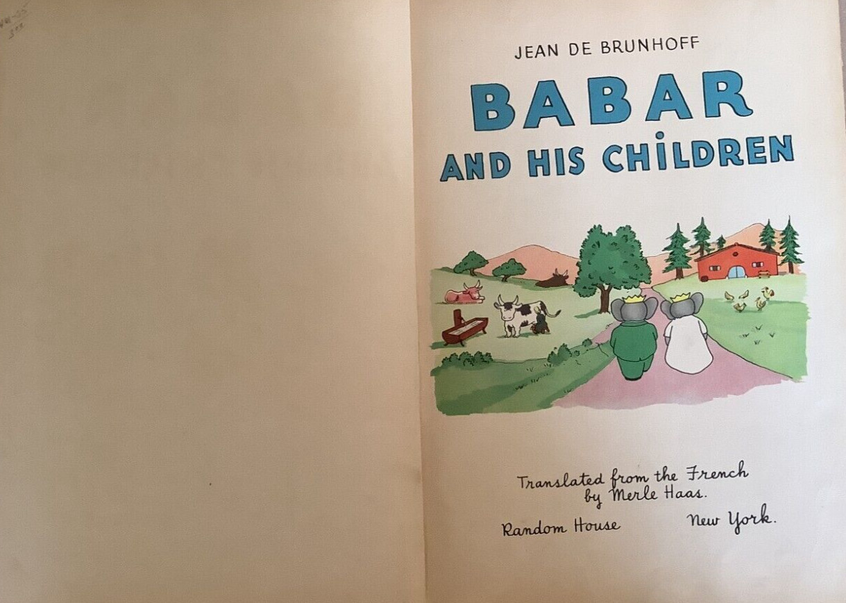 Good 1938 Large HC First Edition Elephant Babar & His Children Jean De Brunhoff