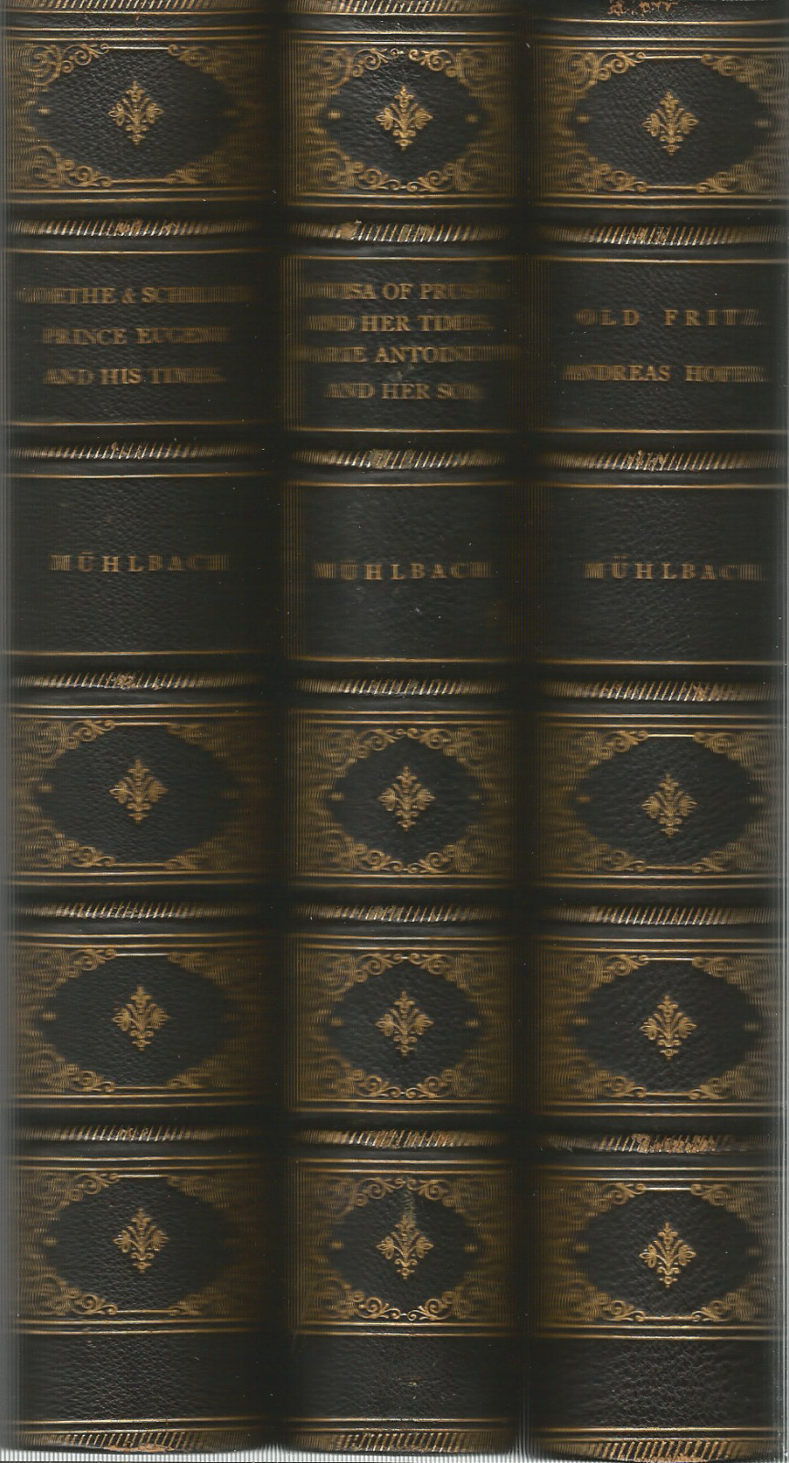 THE WORKS OF L. MUHLBACH, 3 VOLUMES, 1873, LEATHERBOUND