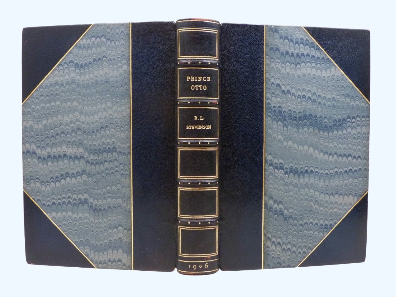 BUMPUS leather binding ROBERT LOUIS STEVENSON Prince Otto 1906 HB