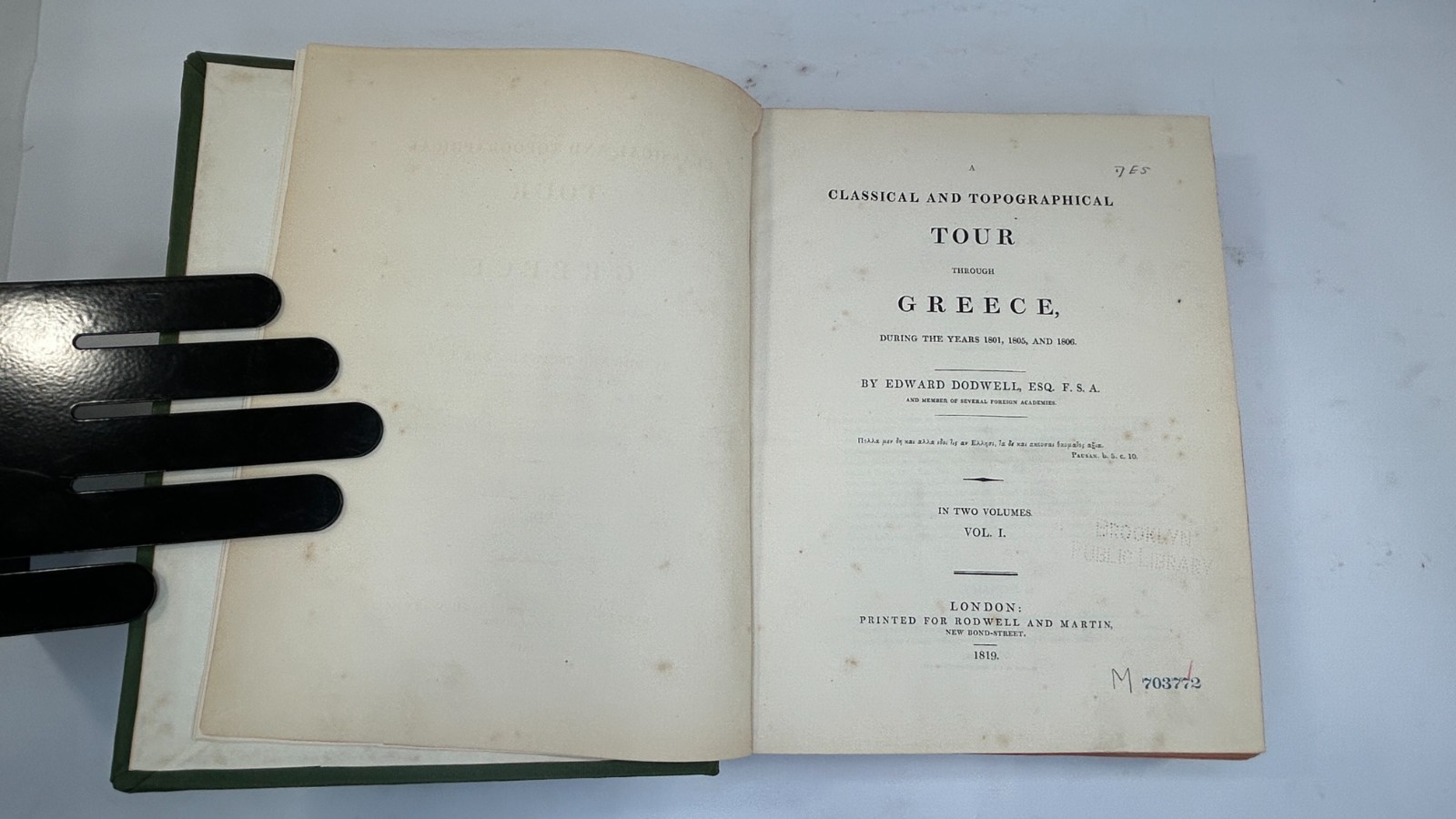 A Classical and Topographical Tour through Greece by Edward Dodwell – 2 volumes