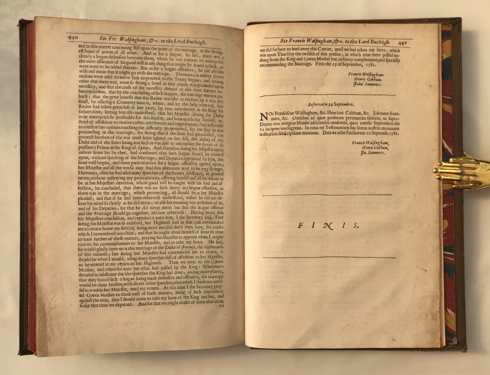 1655 Digges COMPLEAT AMBASSADOR First Ed. Intended Marriage Q. Elizabeth Letters
