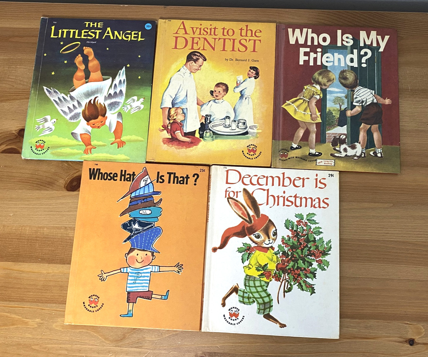 Vintage Lot of 5 Wonder Books Children’s 1959 1961 Hardcover Storytime Nursery