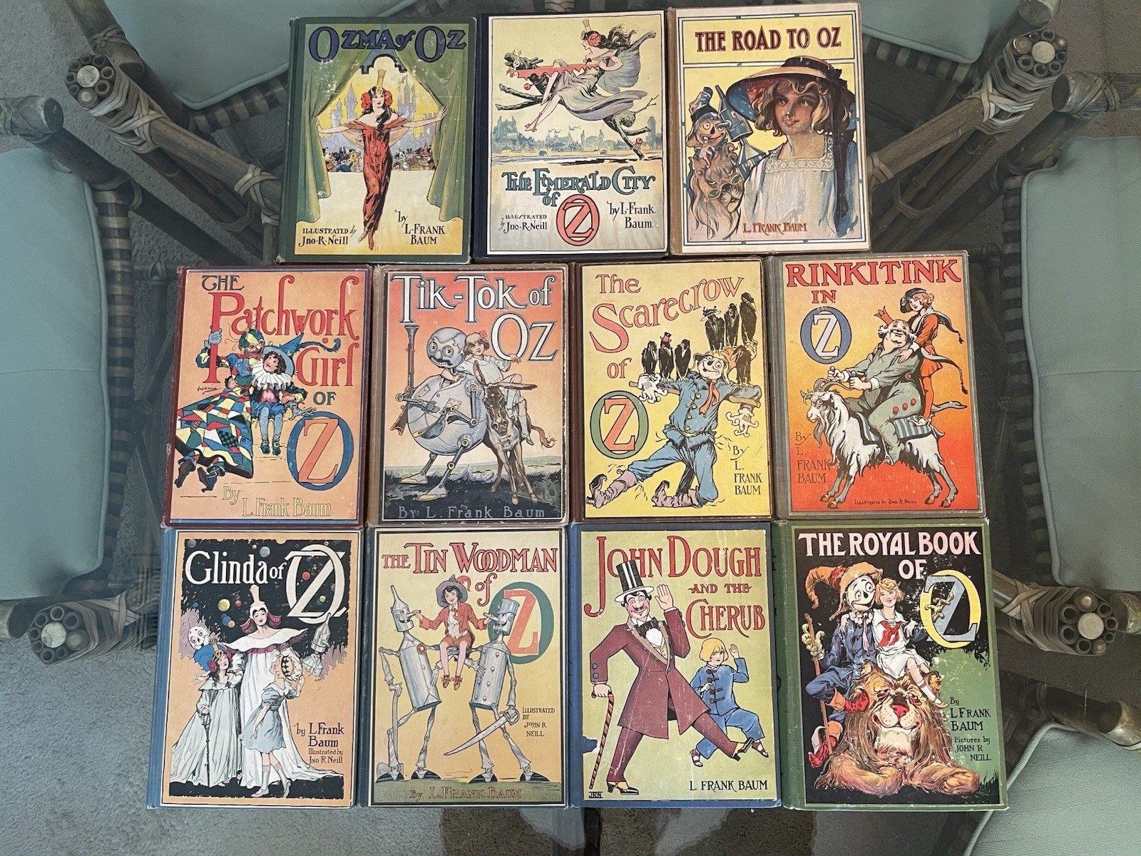 Lot of (9) 1st Ed L Frank Baum OZ Hard Covers Color Plates +2 BONUS Baum Books!