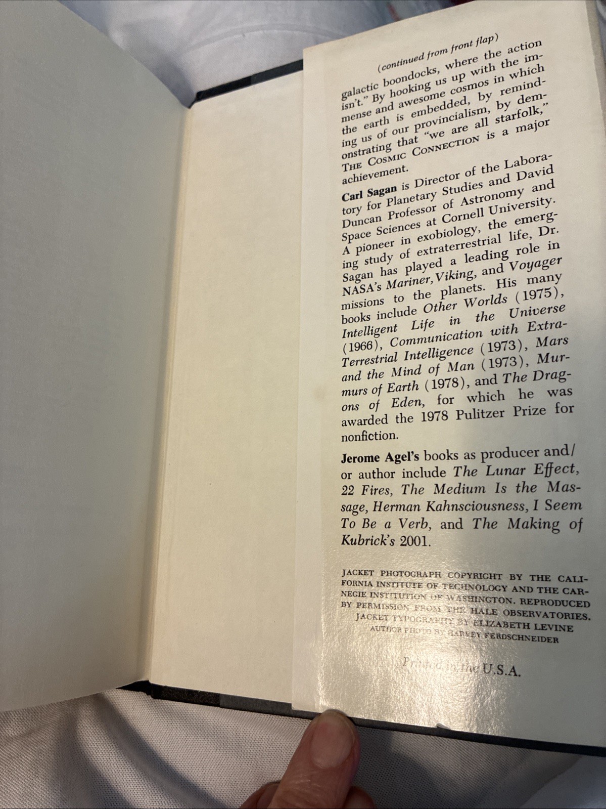 The Cosmic Connection An Extraterrestrial Perspective – Carl Sagan HCDJ 1973 BCE