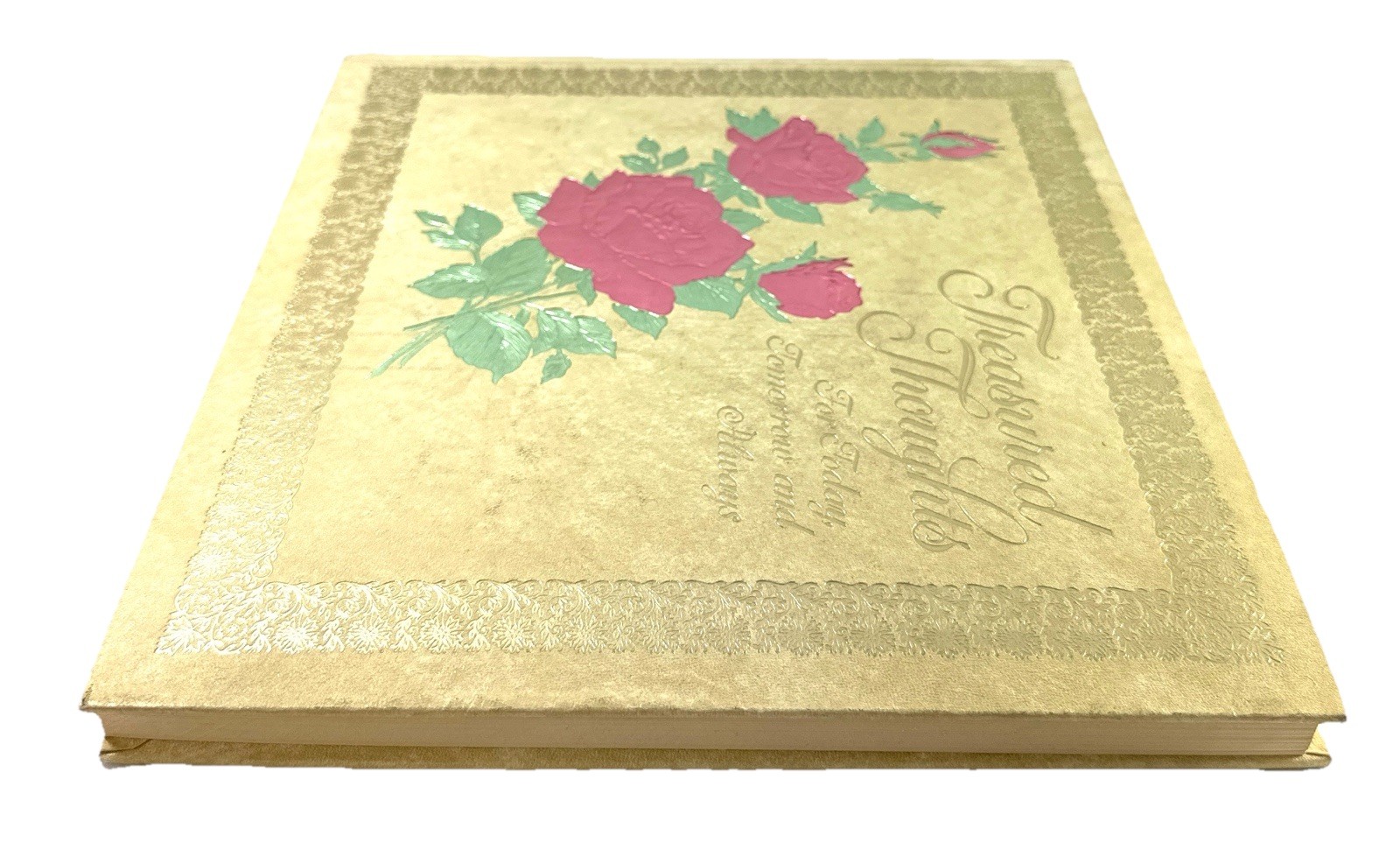 1974 Hallmark “Treasured Thoughts” Gift Book Roses Hardcover Poetry Quotes