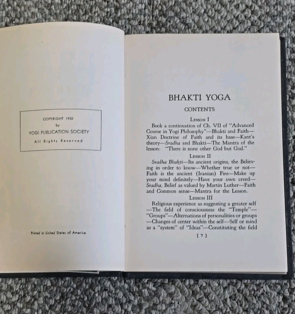 A Series of Lessons In Bhakti Yoga by Bhikshu – 1930 – Hinduism – Lily Dale N.Y.