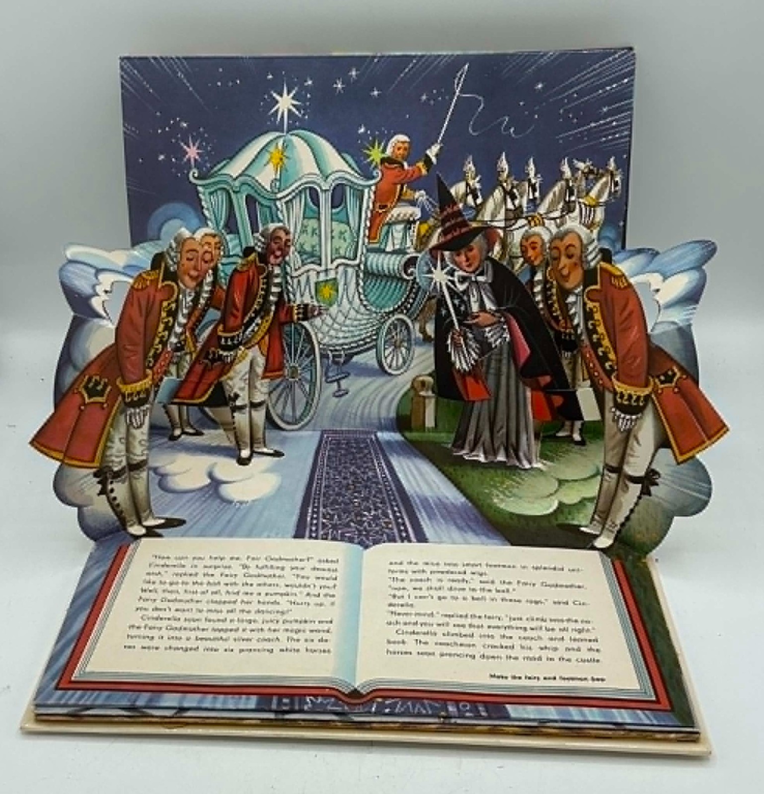 1974 Cinderella Pop Up Book with Moving Figures V. Kubasta Illustrations