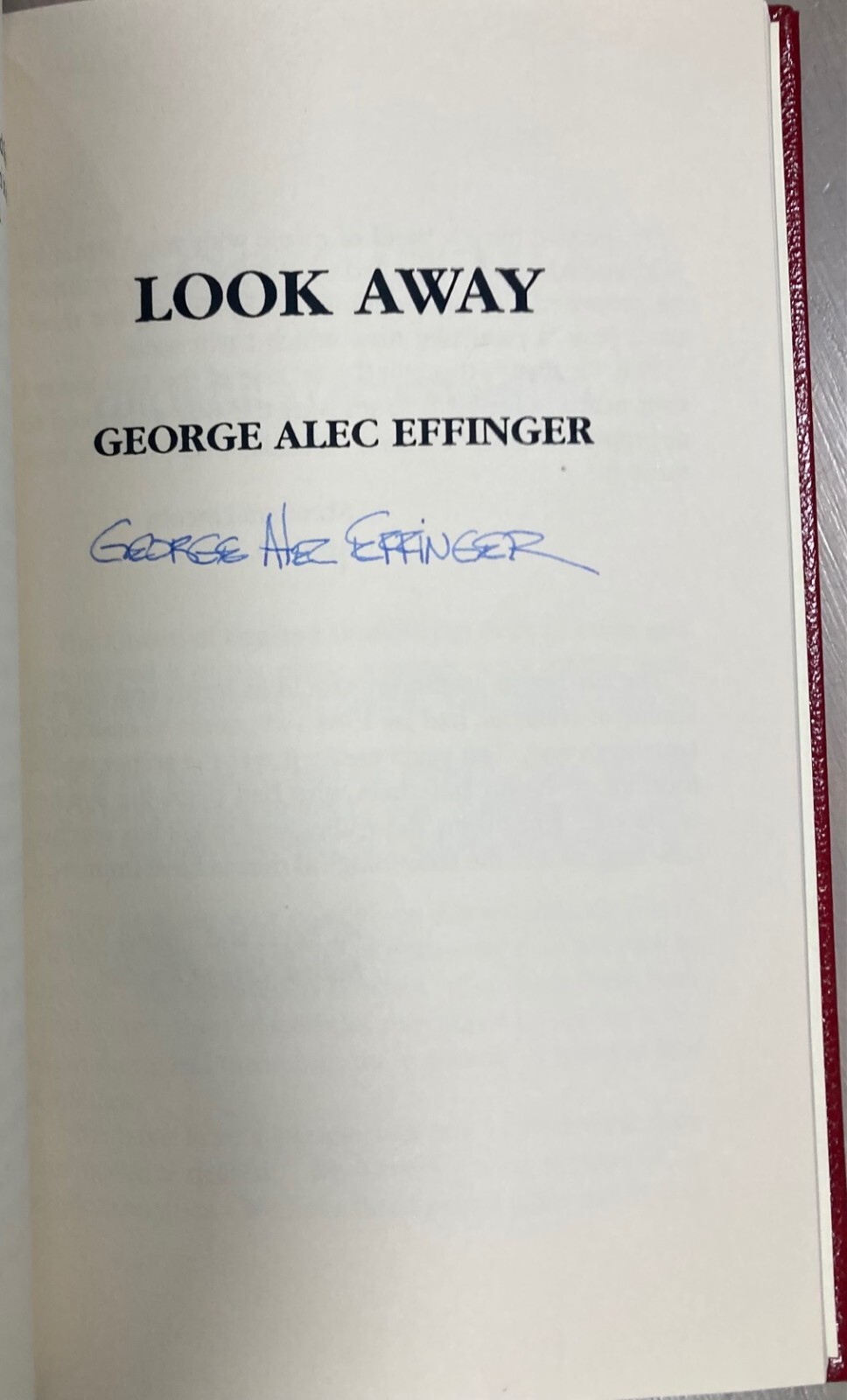 Look Away George Alec Effinger Axolotl Press 1990 1st ed. #5/75 Signed by both