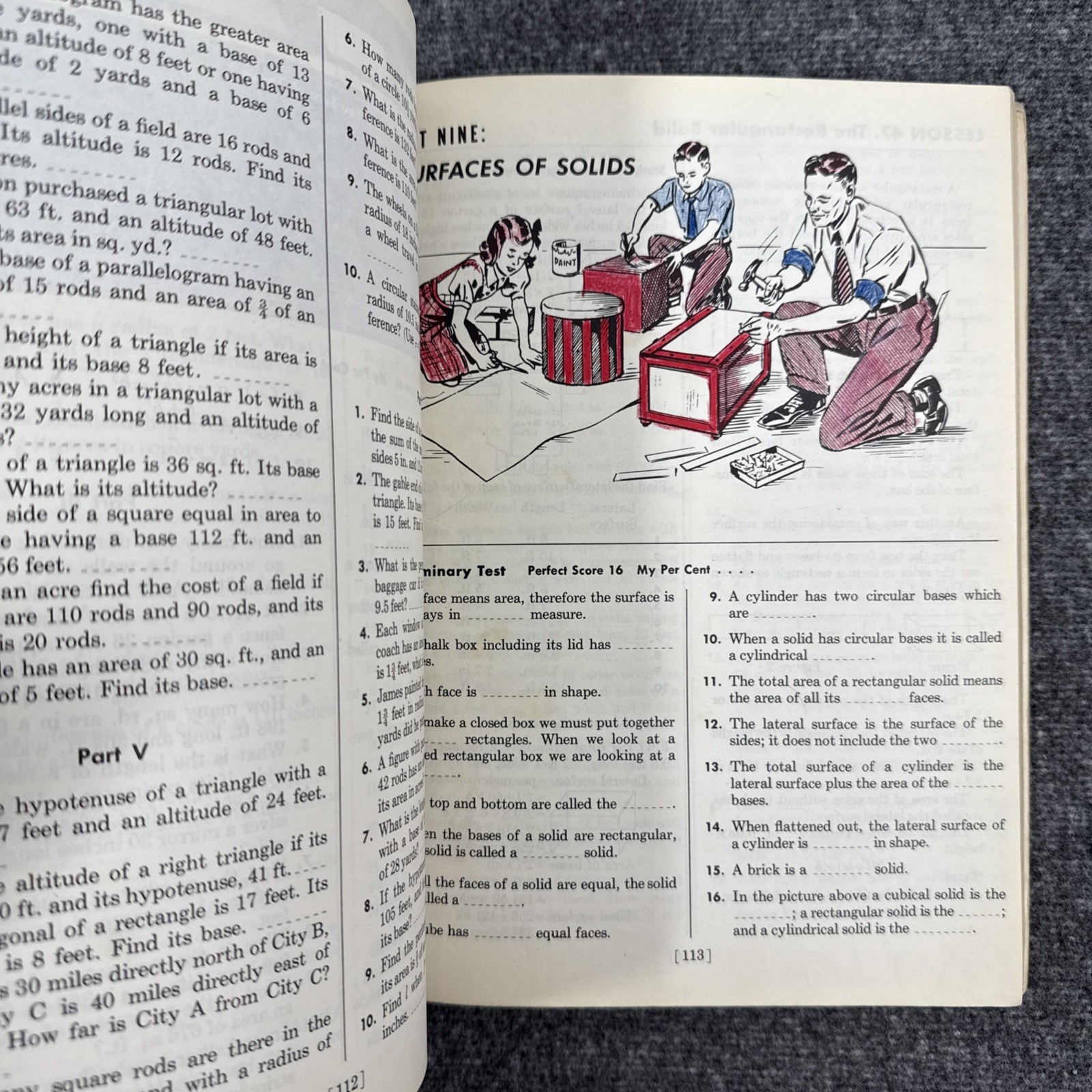Vtg Progress in Arithmetic Grade 7 Catholic School Book 1955 Paulita Campbell
