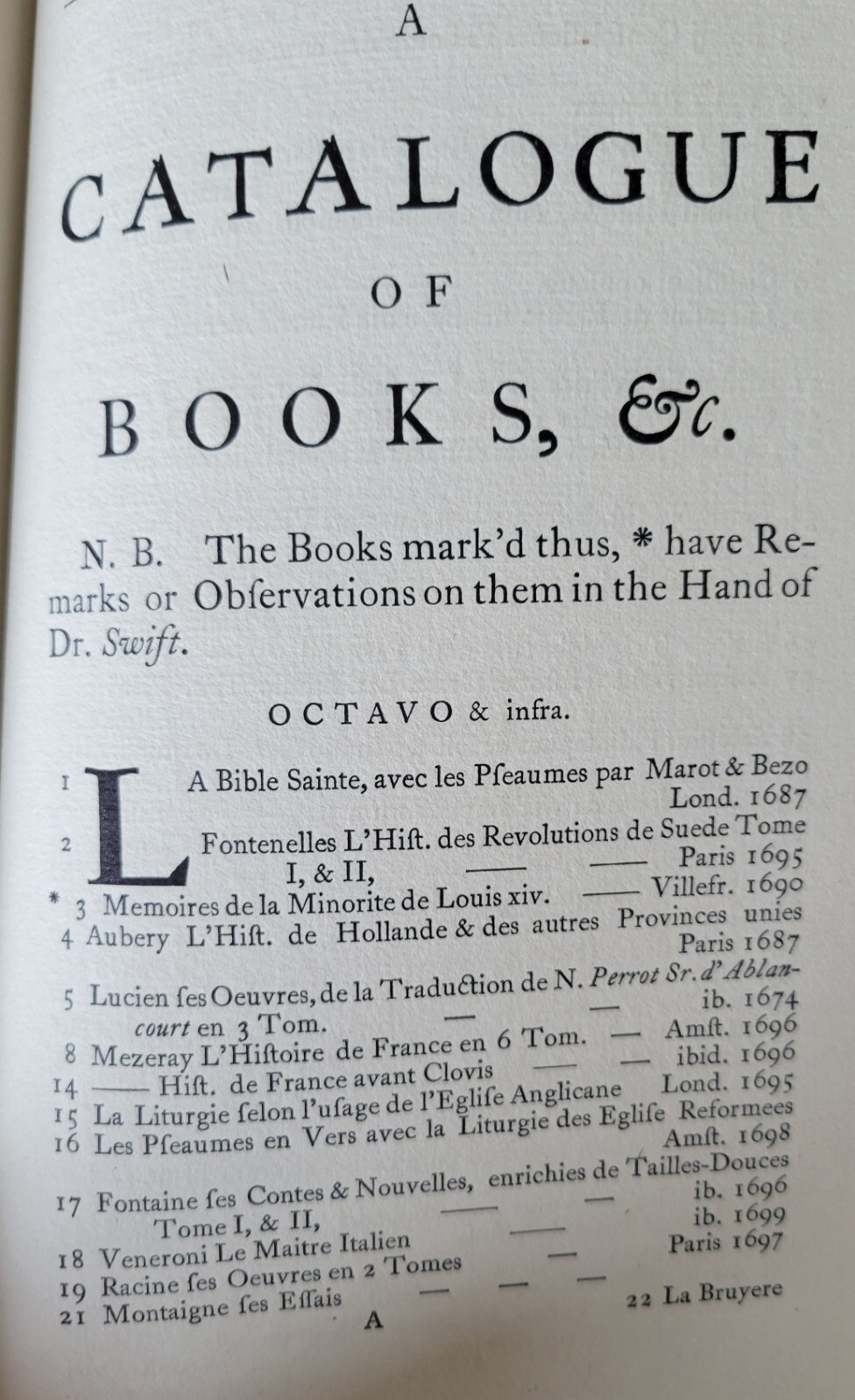 Dean Swift’s Library : With a Facsimile of the Original Sale Catalogue 1st 1932