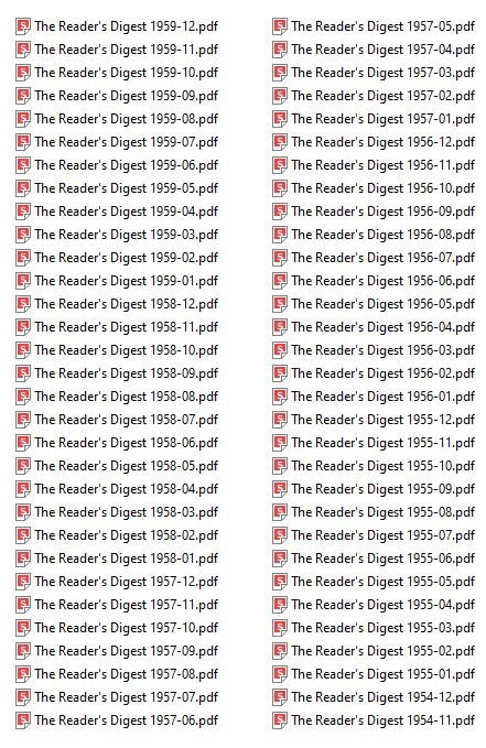 THE READER’S DIGEST 1950S 120 Select Issue Collection On USB Flash Drive