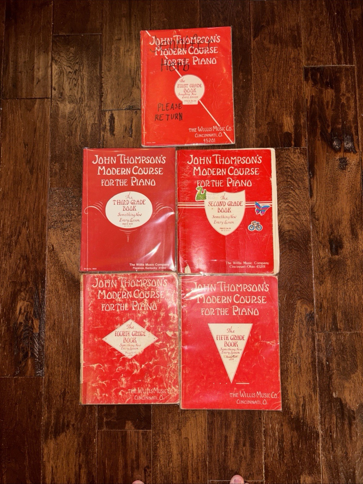 5 Vintage John Thompson Modern Course Piano Books 1-5 Grades