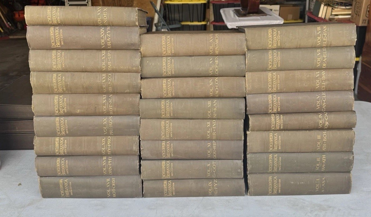 Encyclopedia Britannica Nineth Edition 1892 Complete Set 25 Books RS Peale