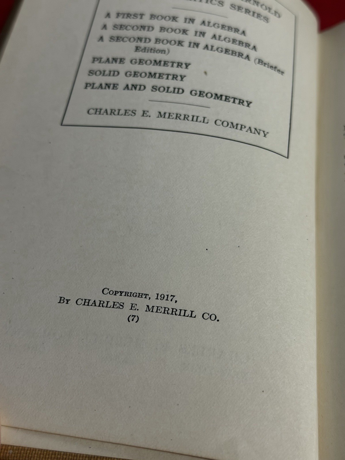 SOLID GEOMETRY Durrell and Arnold Antique Vintage Hardcover Text Book 1917