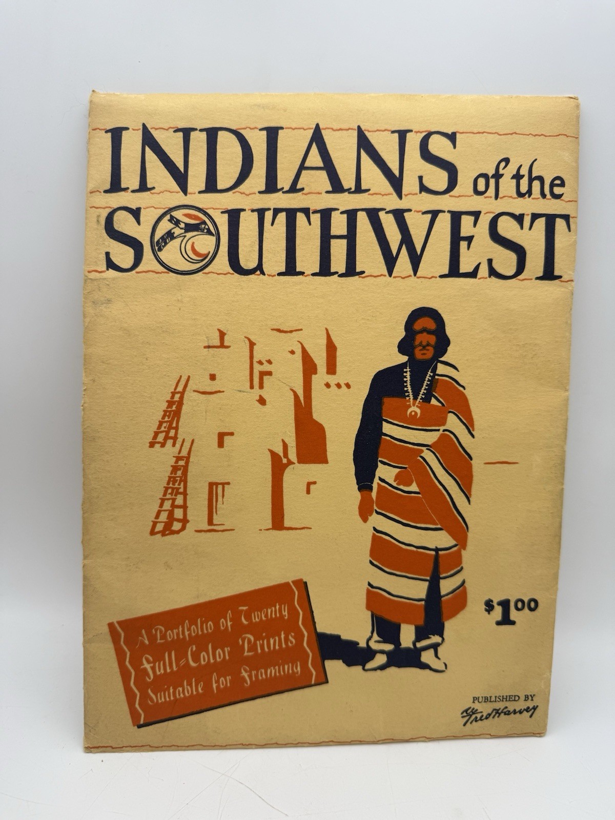 INDIANS OF THE SOUTHWEST FRED HARVEY PORTFOLIO OF 20 COLOR PRINTS NAVAJO HOPI ++