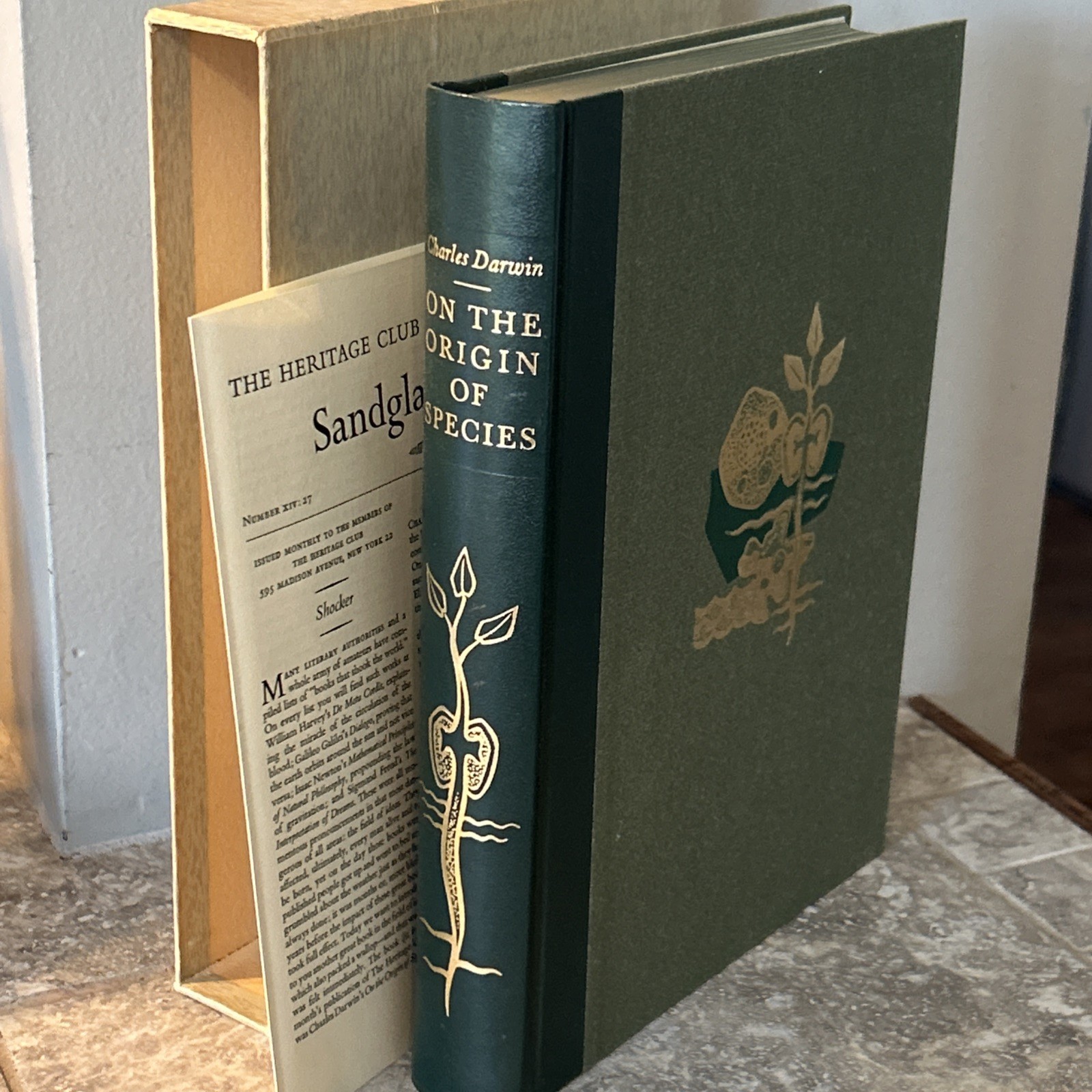 Heritage Press On The Origin Of Species Darwin 1963 Slipcase Insert Hardcover