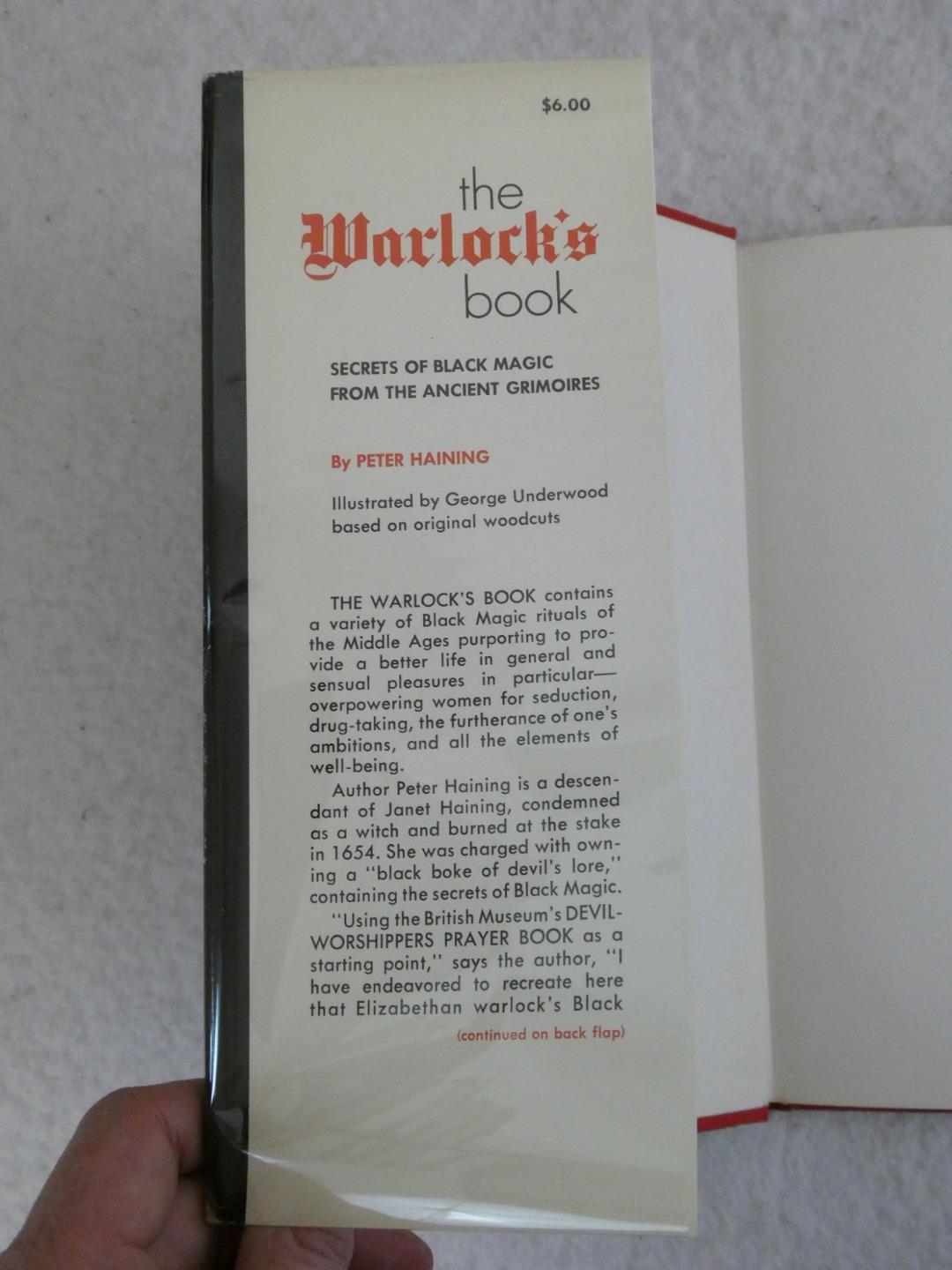 Peter Haining THE WARLOCK’S BOOK University Books, Inc., NY Illustrated HC/DJ