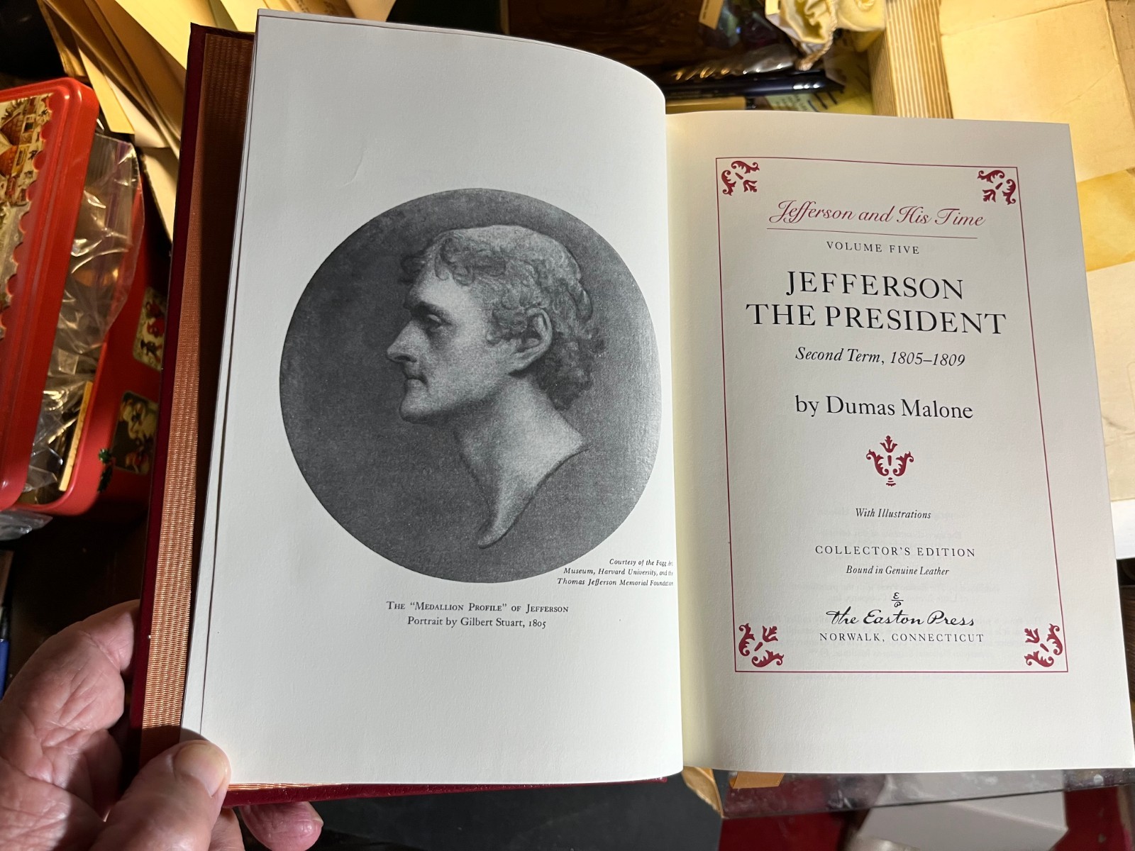 Jefferson And His Time + Writings by Dumas Malone 8 Volume Easton Press set