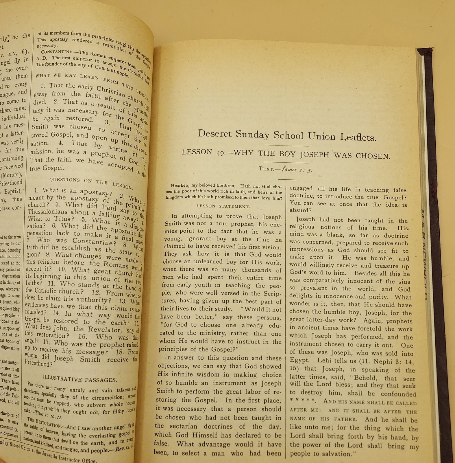 Deseret Sunday School Union Leaflets–Lessons 1 to 136 inclusive / 1898