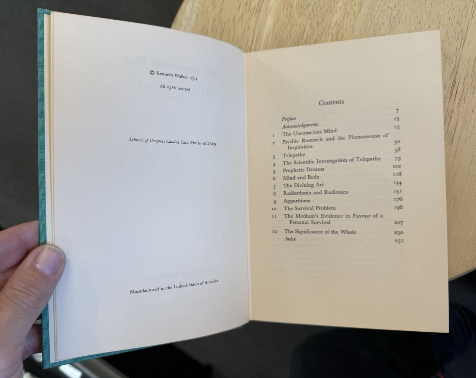 The Extra-Sensory Mind By Kenneth Walker (Hardcover / 1961)