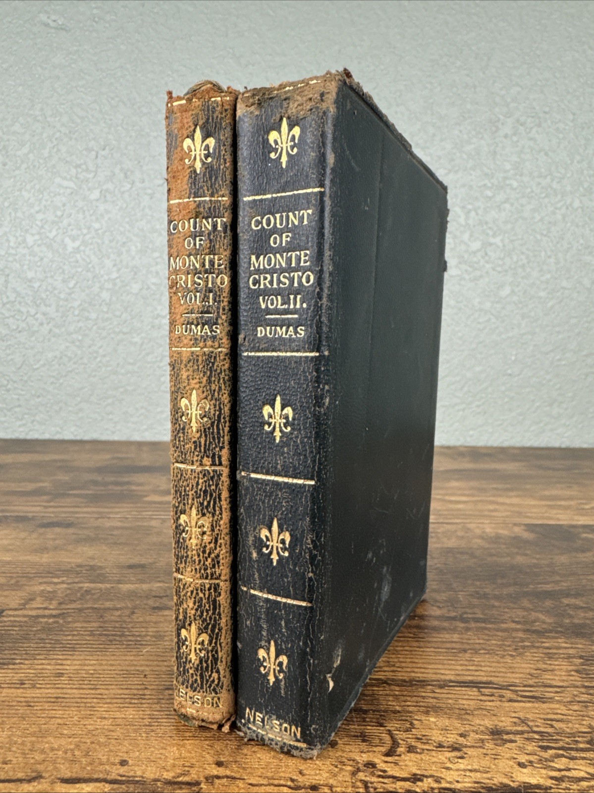 The Count Of Monte Cristo Vol 1-2 Dumas Thomas Nelson & Sons NEW CENTURY LIBRARY