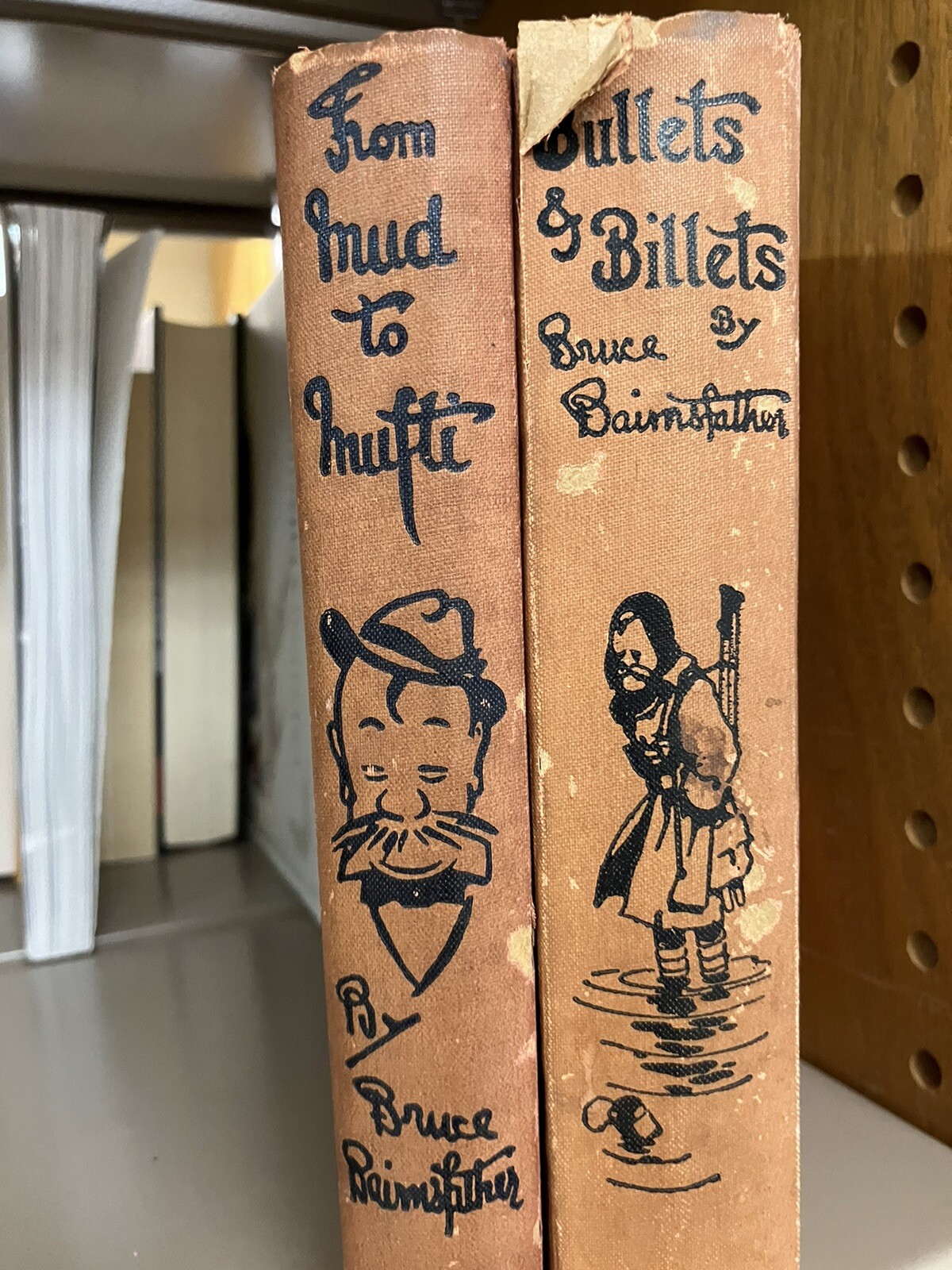 Mud & Mufti + Bullets & Billets by Bruce Bairnsfather Vintage 1910’s (Lot of 2)