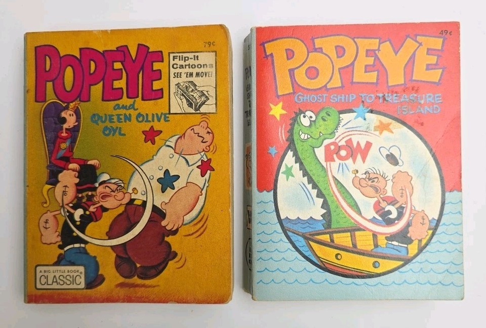 2 Popeye Whitman Big Little Books 60s-70s