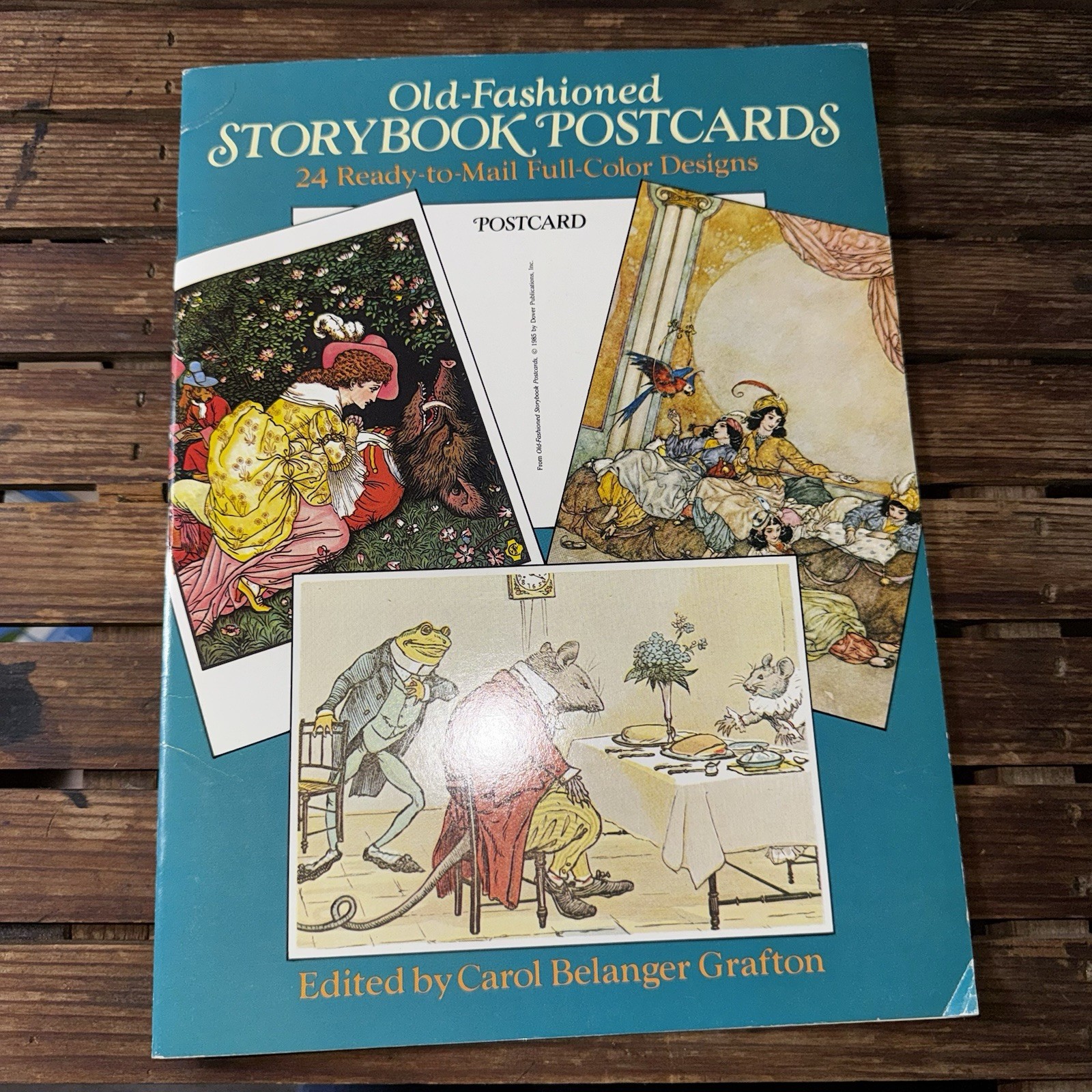 Vintage Postcard Book Uncut Unused Whimsical 1975 Old Fashioned Storybook Themes