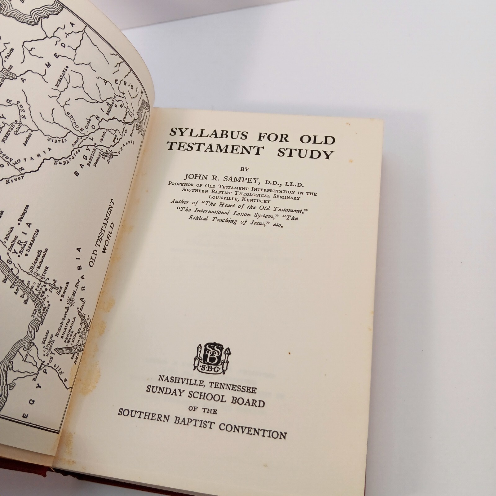 Syllabus For Old Testament Study, John R Sampey, 6th Ed 1924 Sunday School Board