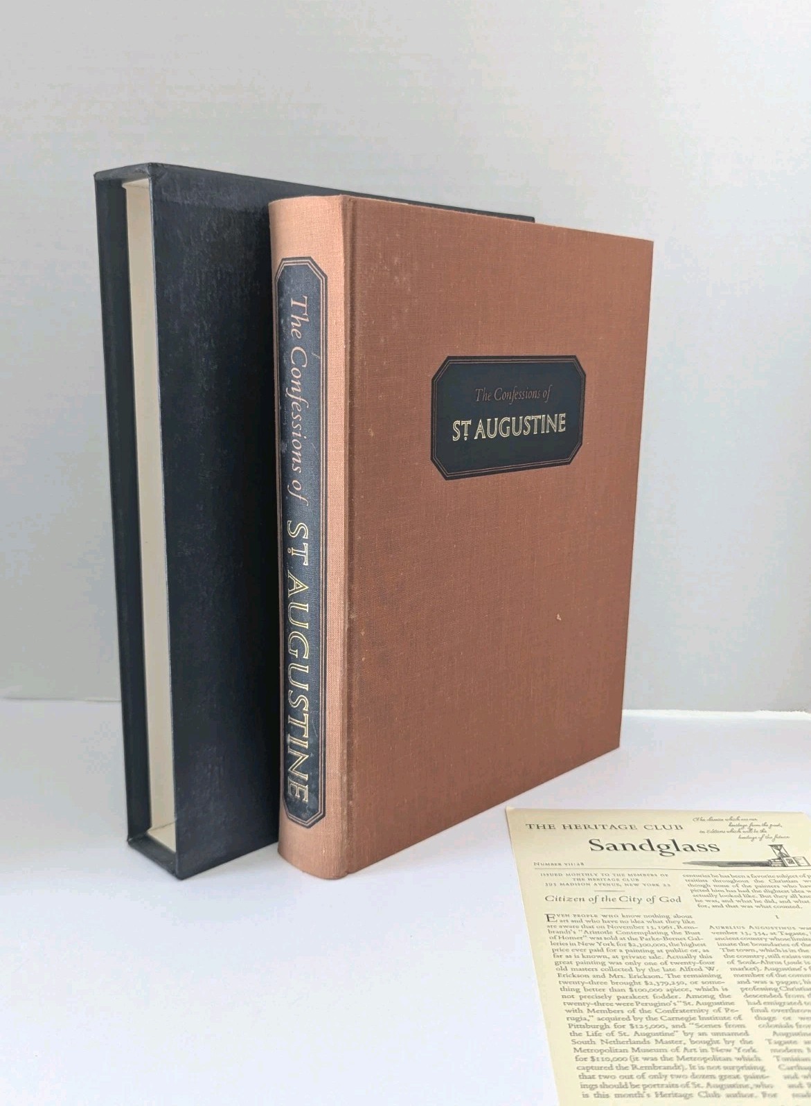 The Confessions of St. Augustine Heritage Press HC Slipcase 1963 Sandglass VTG