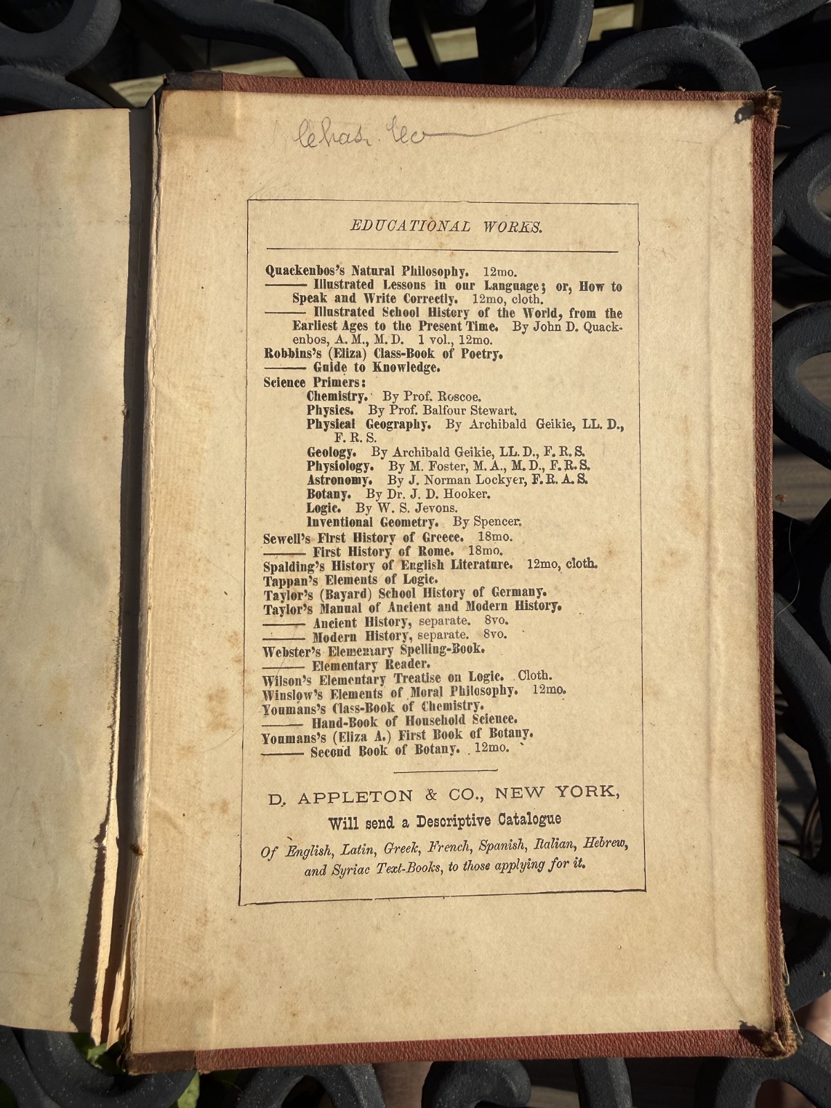 1889 Quackenbros Illustrated School History United States Antique Book AS IS