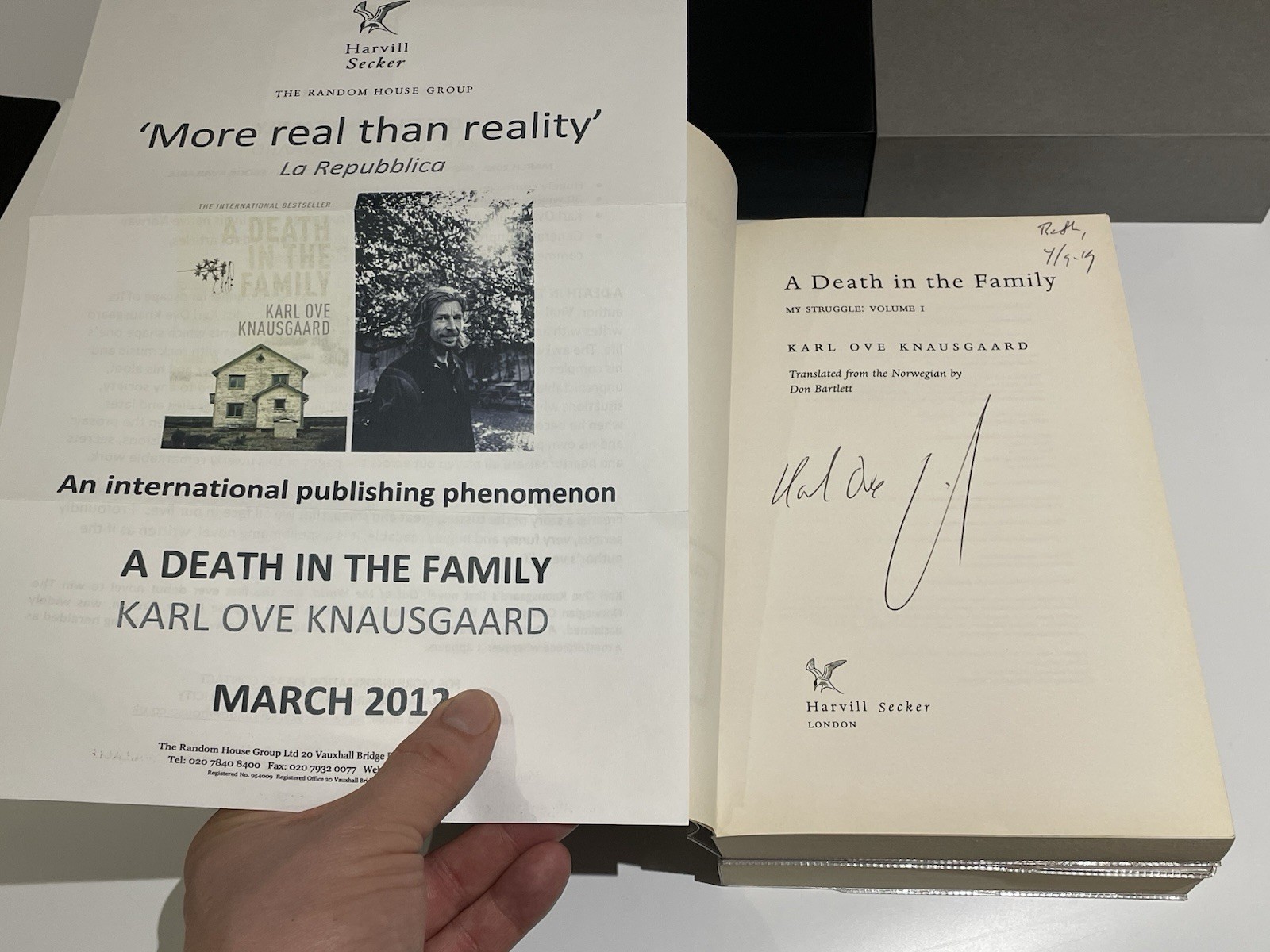 My Struggle, Karl Ove Knausgaard, Complete Set 1st Editions SIGNED Slipcase