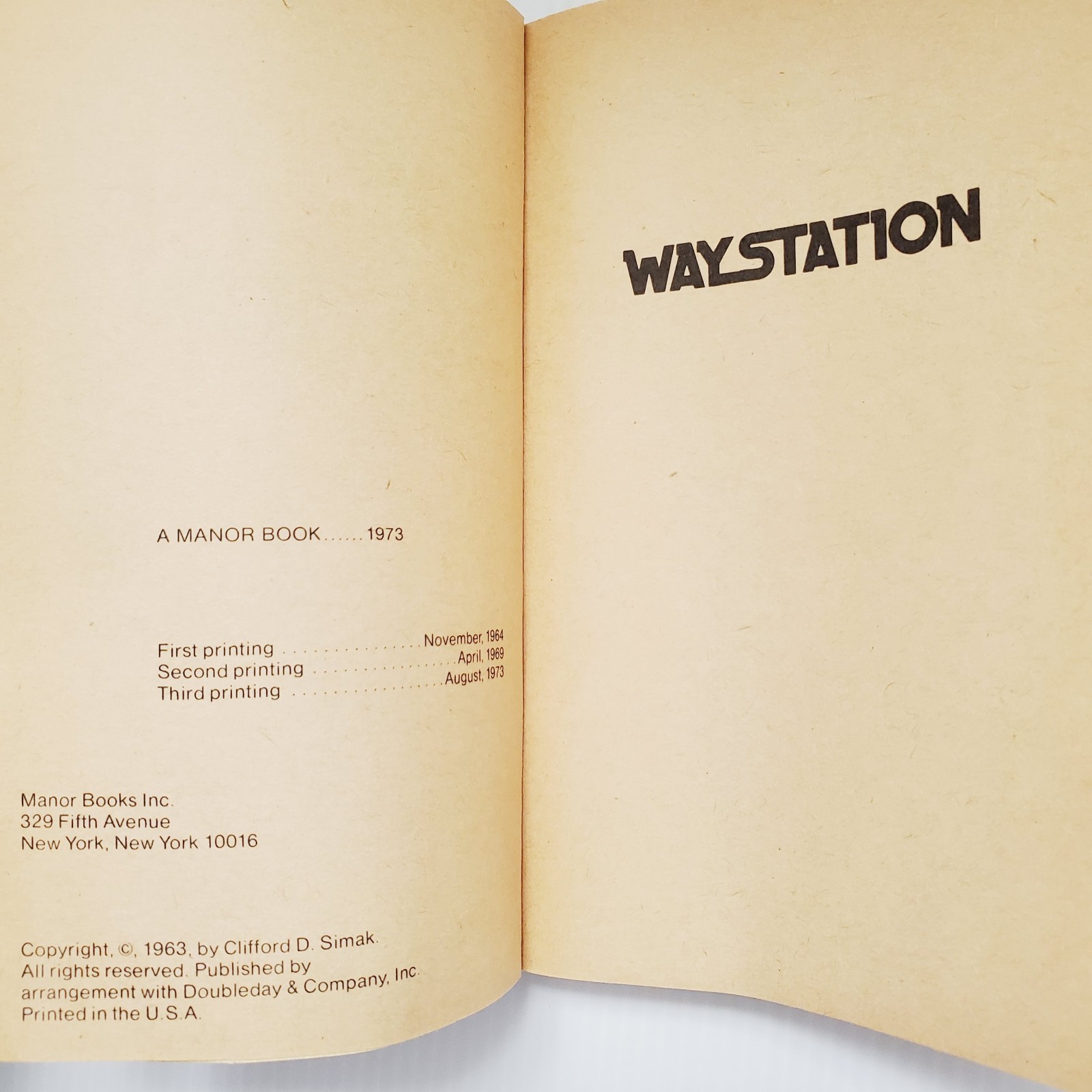 Clifford Simak Waystation 1973 Edition Vintage Book Sci-Fi Science Fiction PB