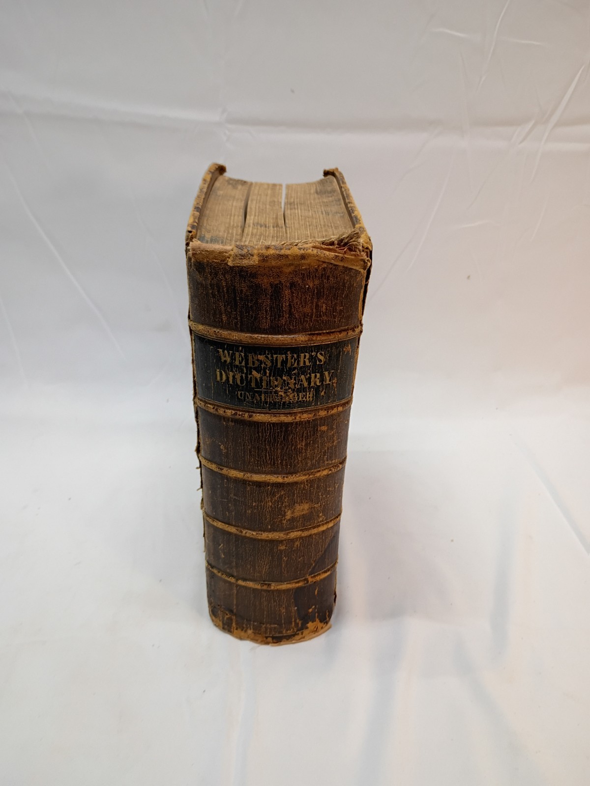 Antique 1853 Websters Unabridged Dictionary English Language Leather Bound KJV