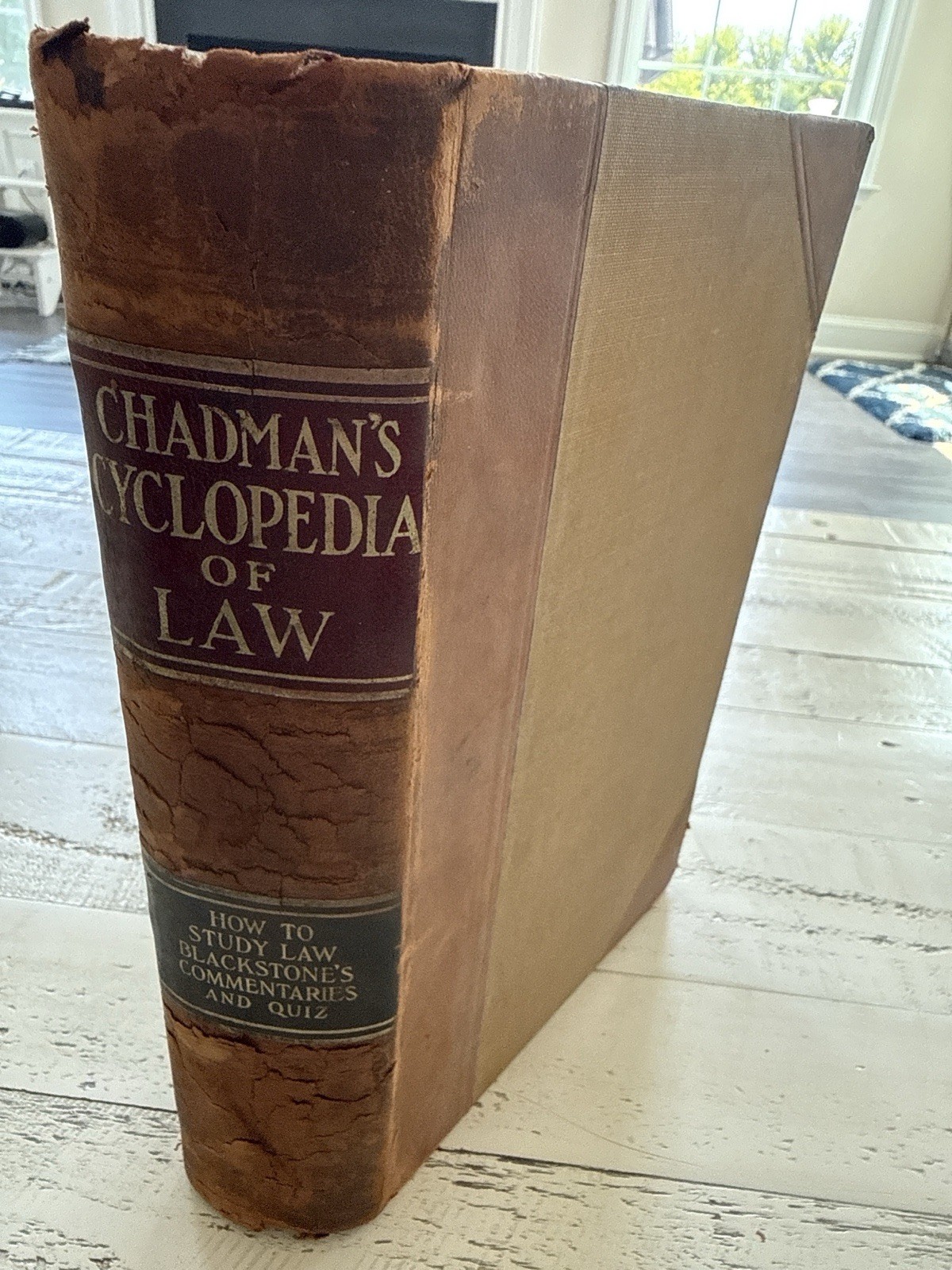 1908 Chadman’s Cyclopedia of Law Vol I Blackstone’s Commentaries HC Leather